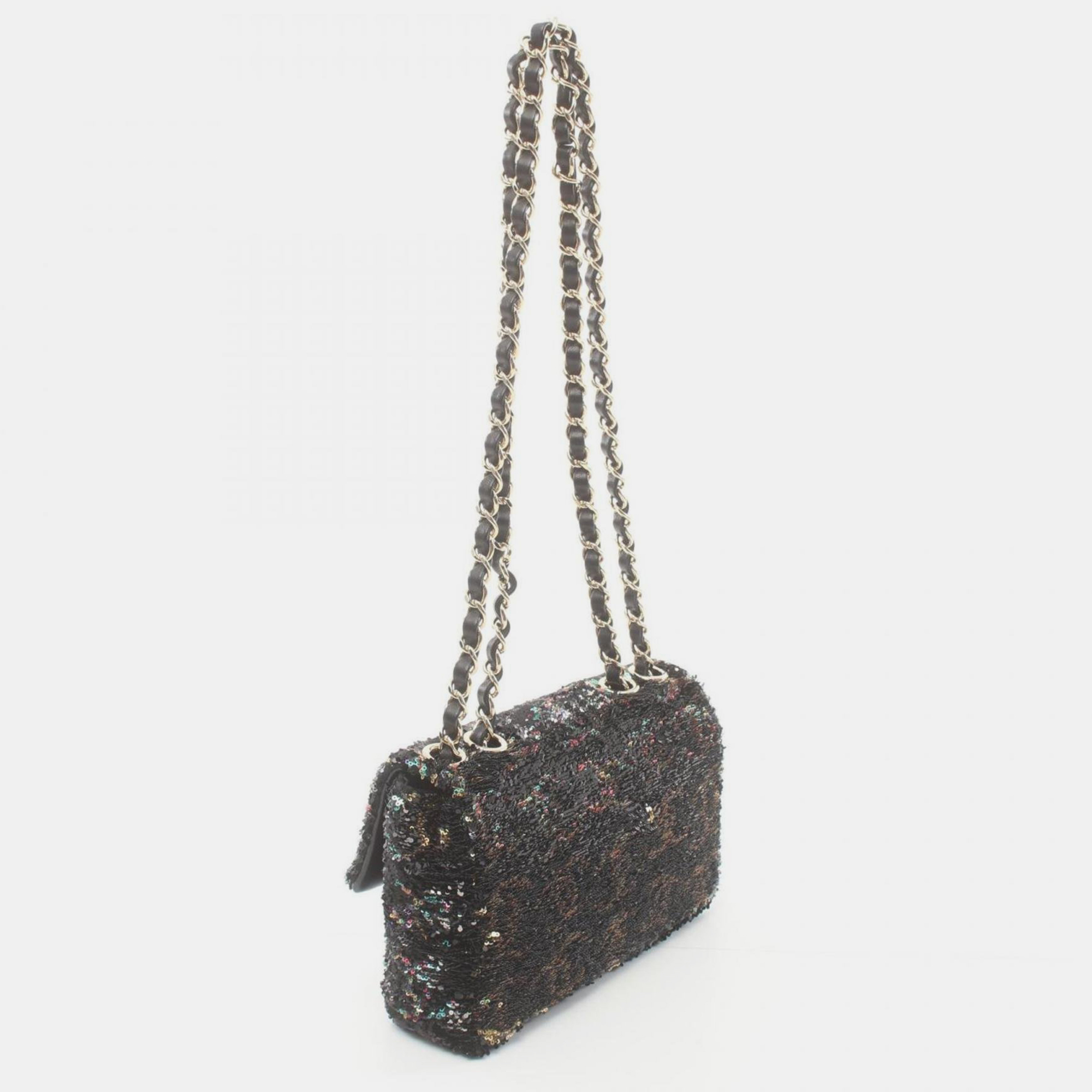 Chanel Coco Mark Lambskin Black Multicolor Shoulder Bag 