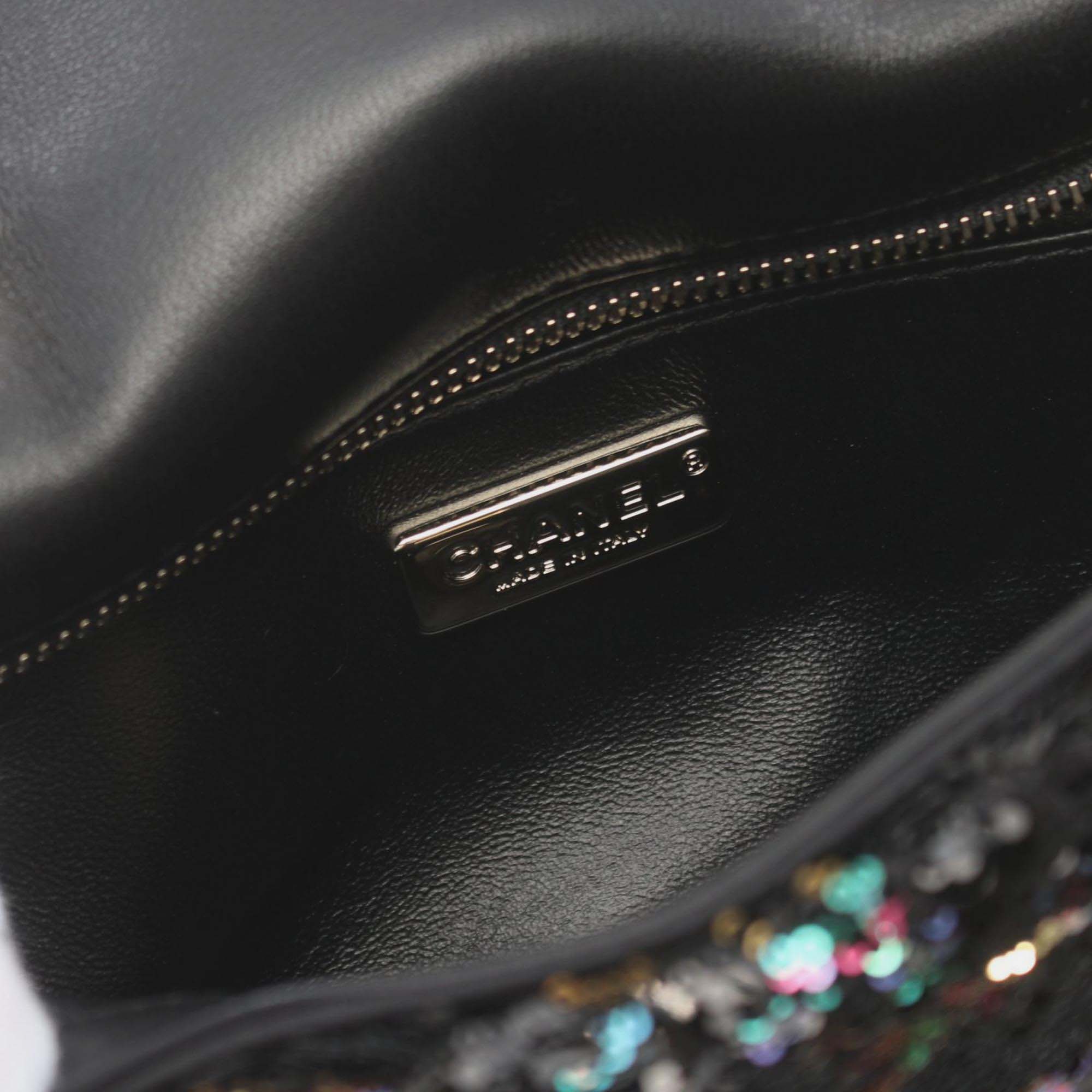 Chanel Coco Mark Lambskin Black Multicolor Shoulder Bag 