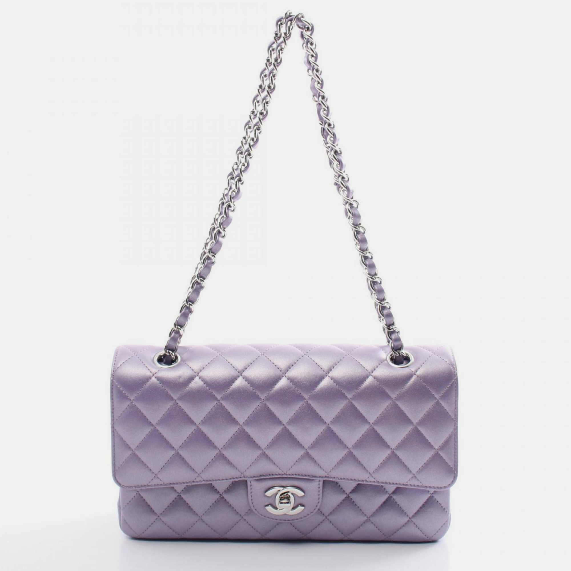 

Chanel Matelasse Double Flap Lambskin Purple Shoulder Bag