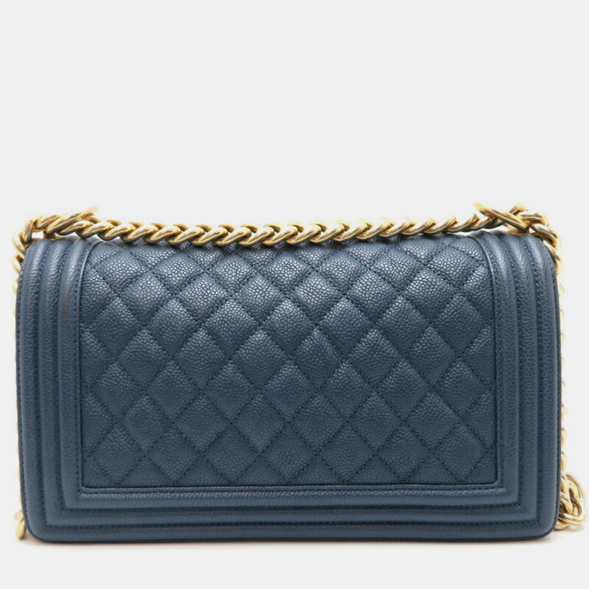 Chanel Blue Caviar Skin Boy 25 Chain Shoulder Bag 