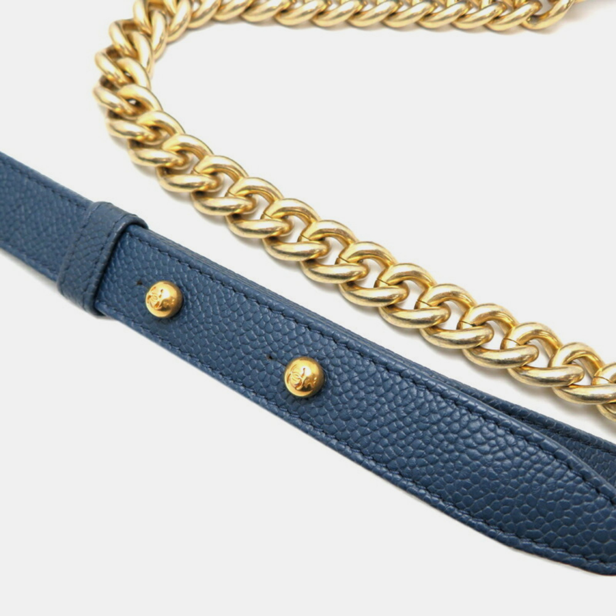 Chanel Blue Caviar Skin Boy 25 Chain Shoulder Bag 