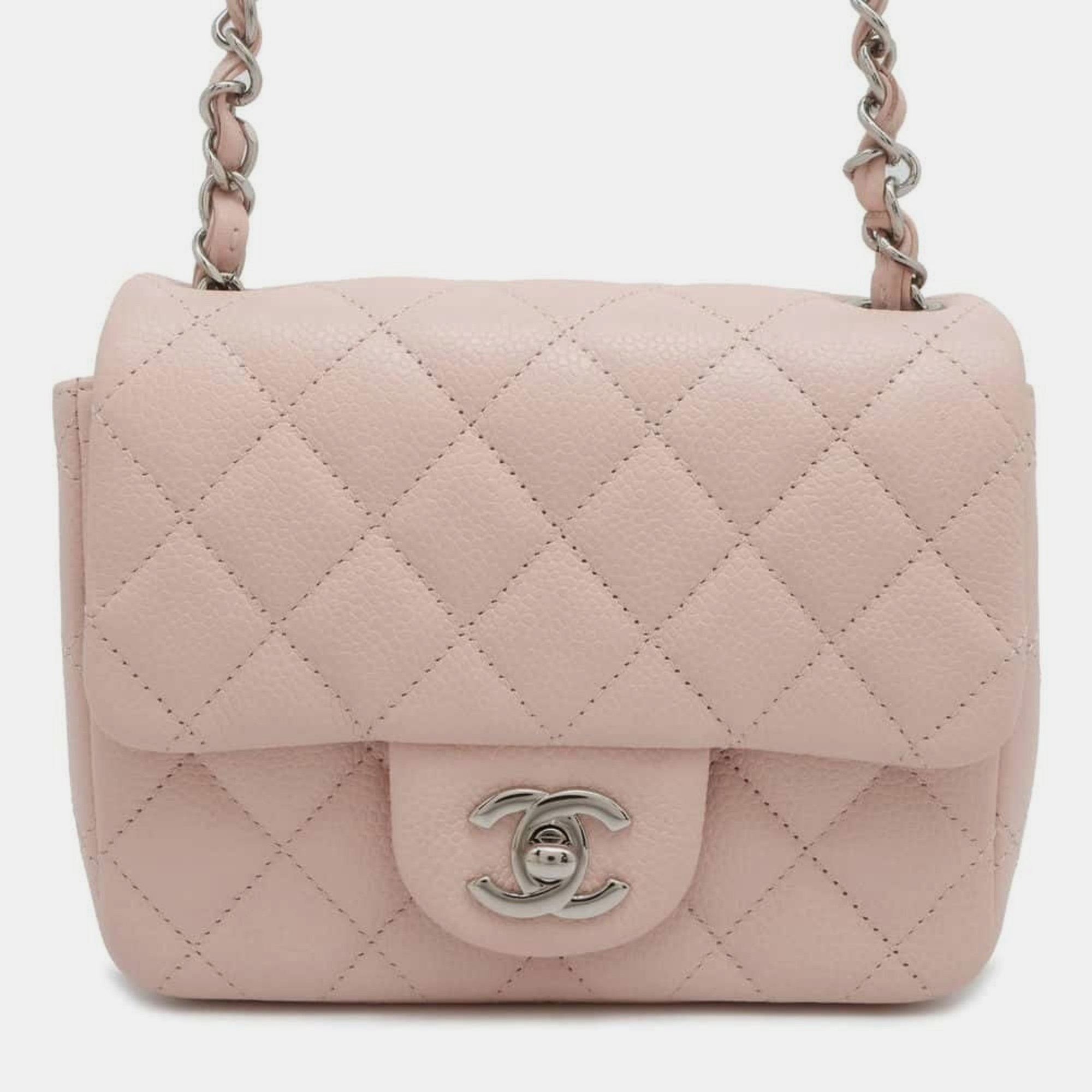 

Chanel Caviar Skin Matelasse Coco Mark Chain Shoulder Bag, Pink