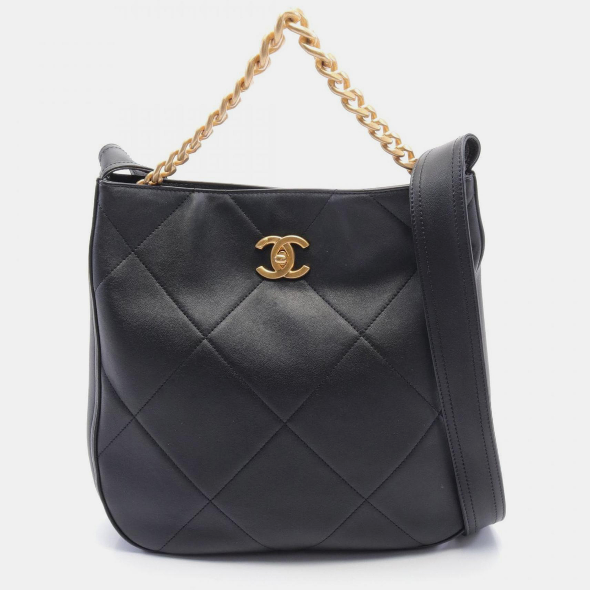 

Chanel Black Leather Coco Mark Shoulder Bag