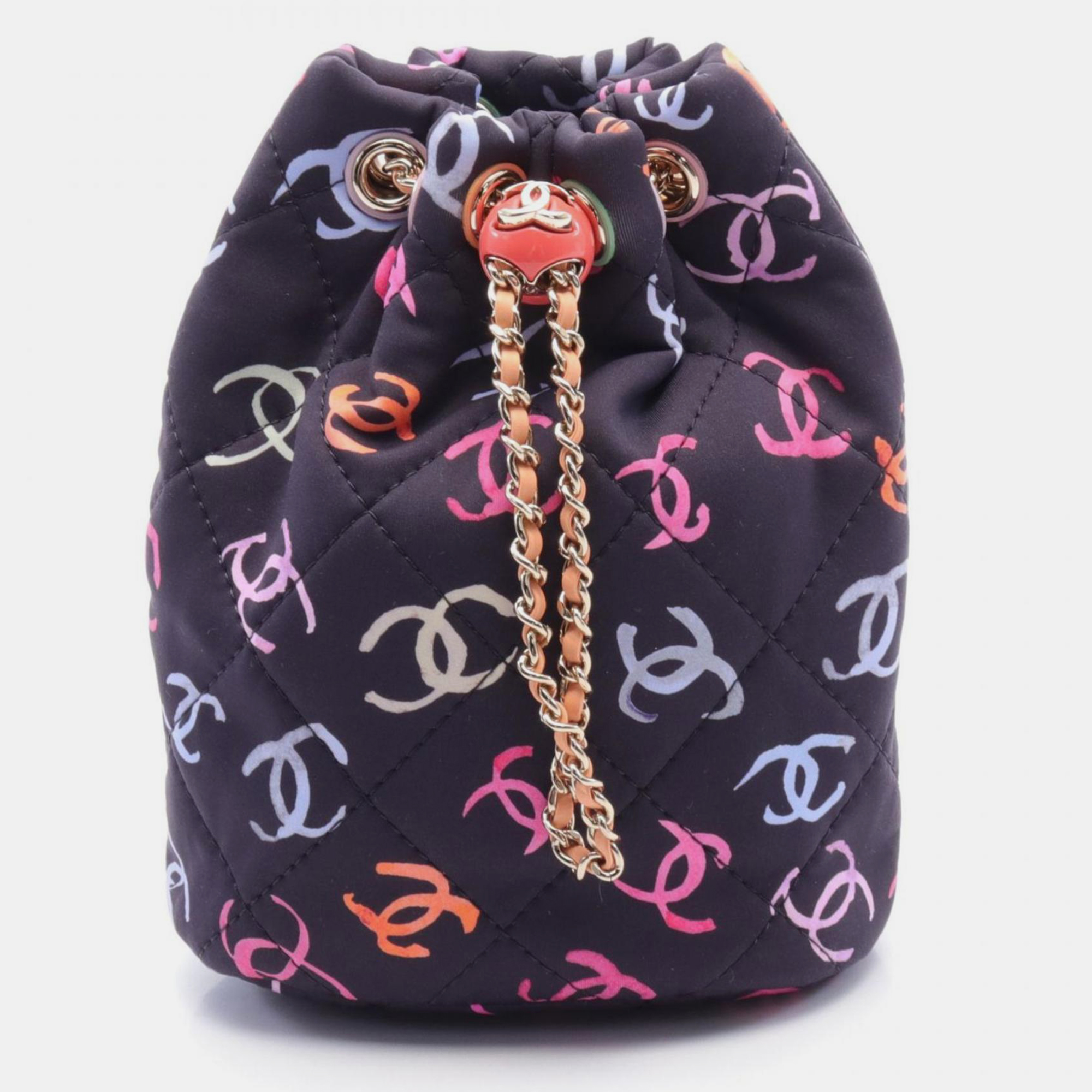 Pre-owned Chanel Navy Multicolor Canvas Coco Mark Rucksack Backpack