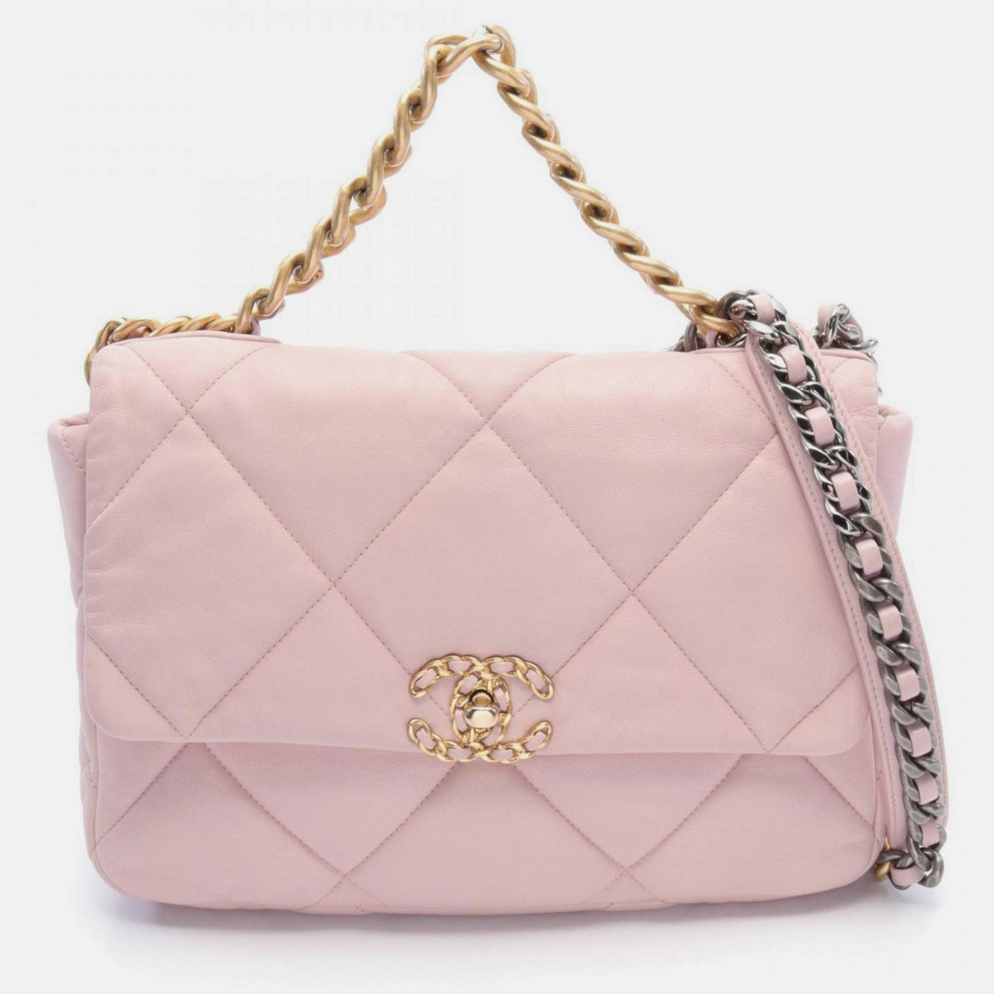

Chanel Pink Leather 19 Disneuf Matelasse Shoulder Bag