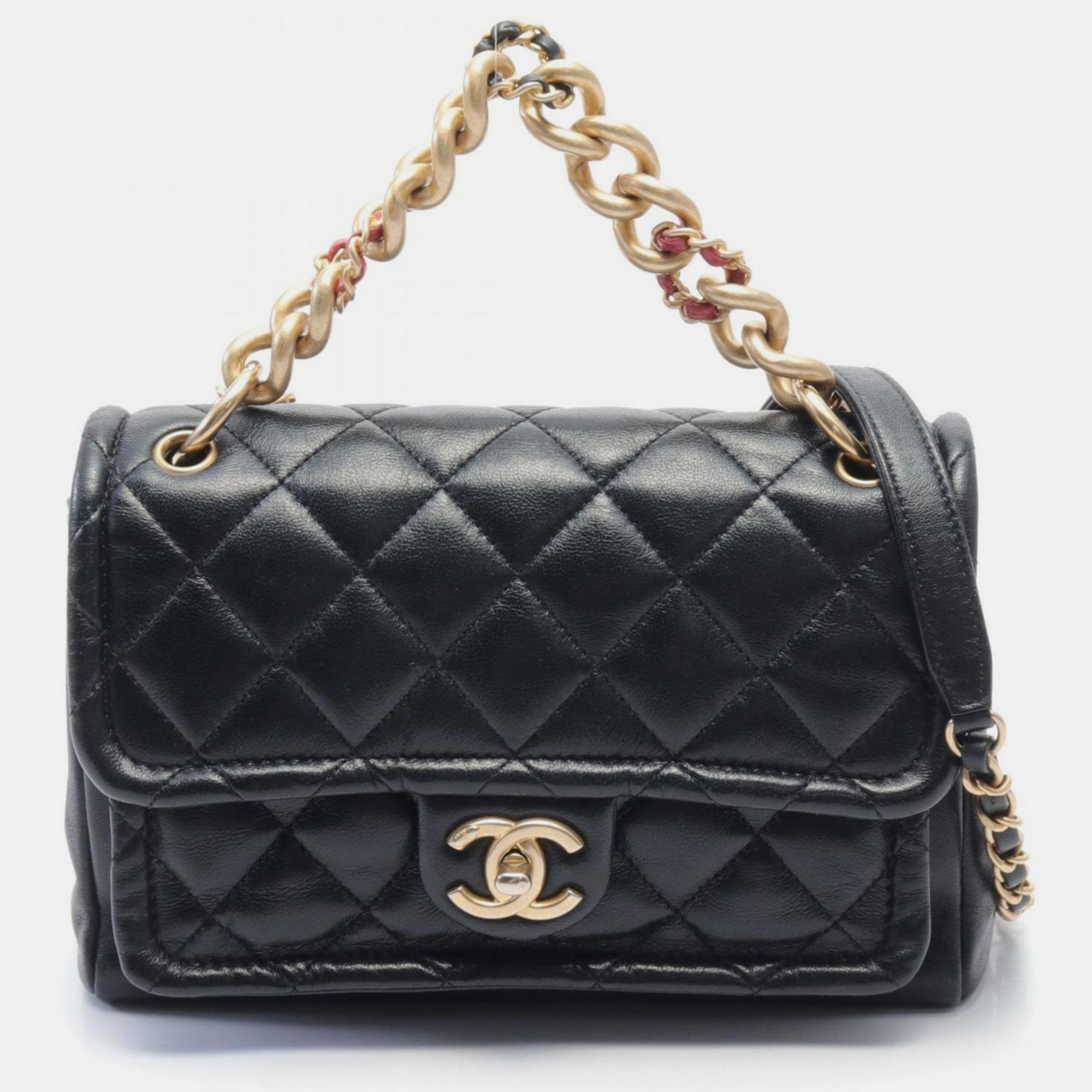 

Chanel Black Lambskin Matelasse Coco Mark Shoulder Bag