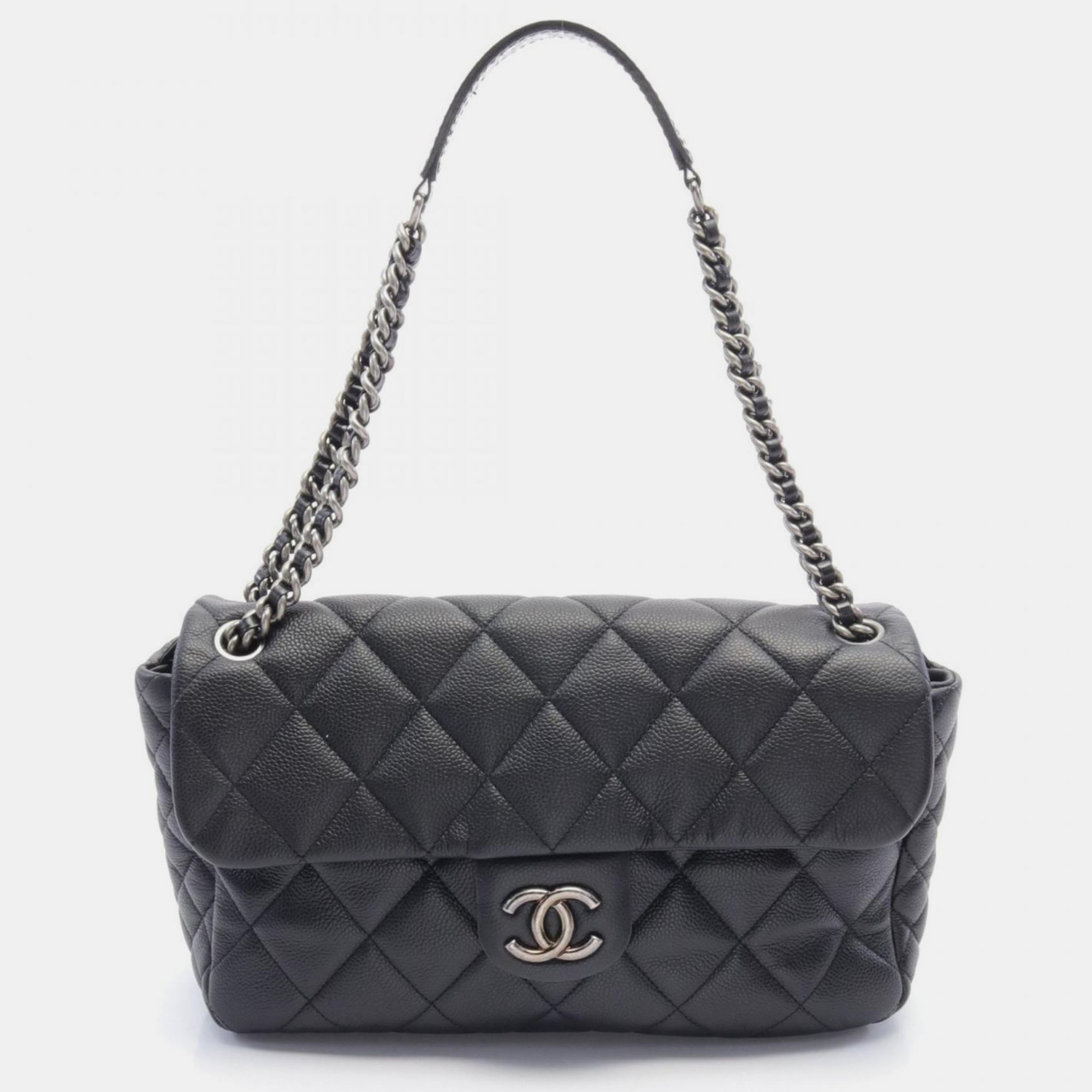 

Chanel Black Caviar Skin (Grained Calfskin) Matelasse Shoulder Bag