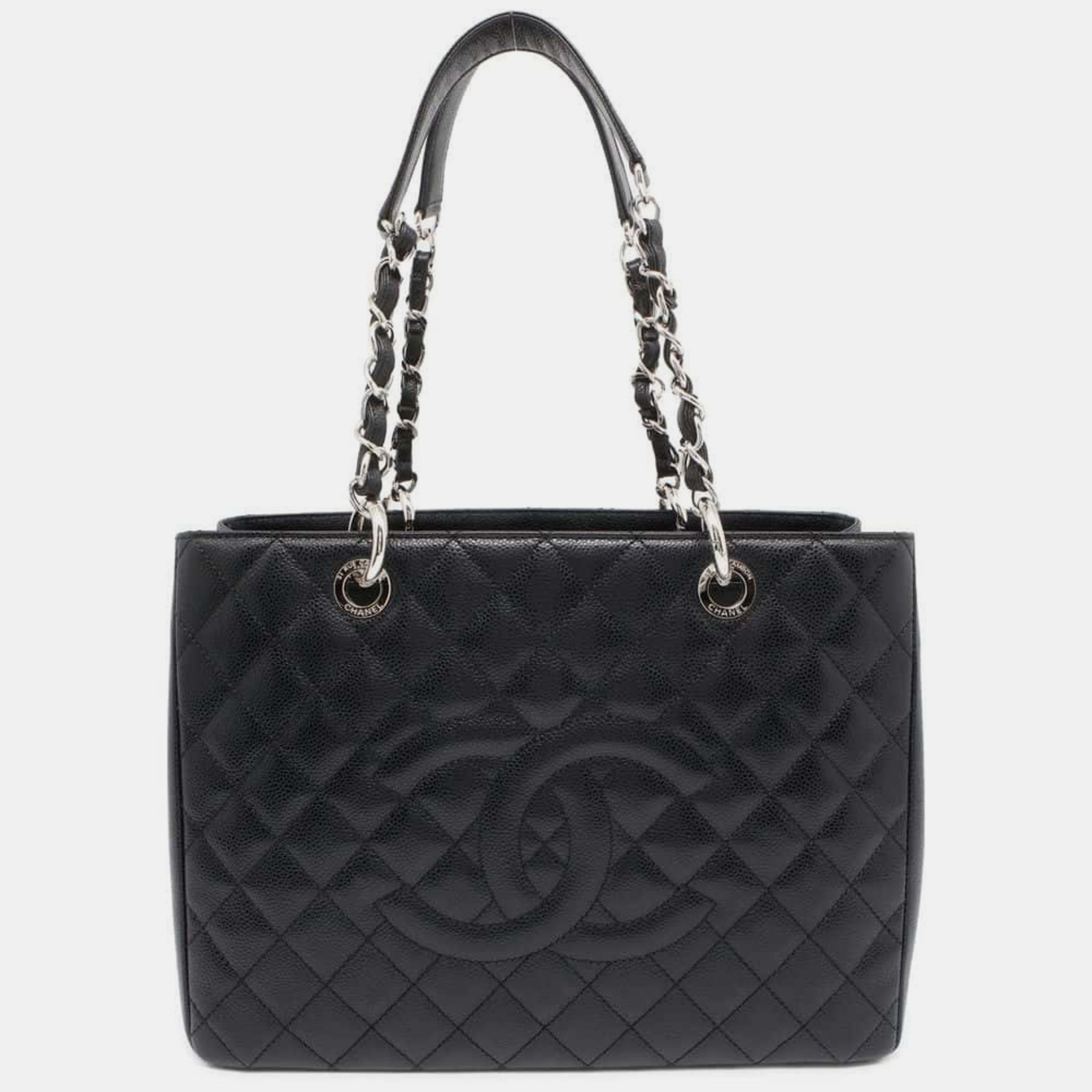 

Chanel Black Coco Mark Matelasse Gst Chain Tote Bag