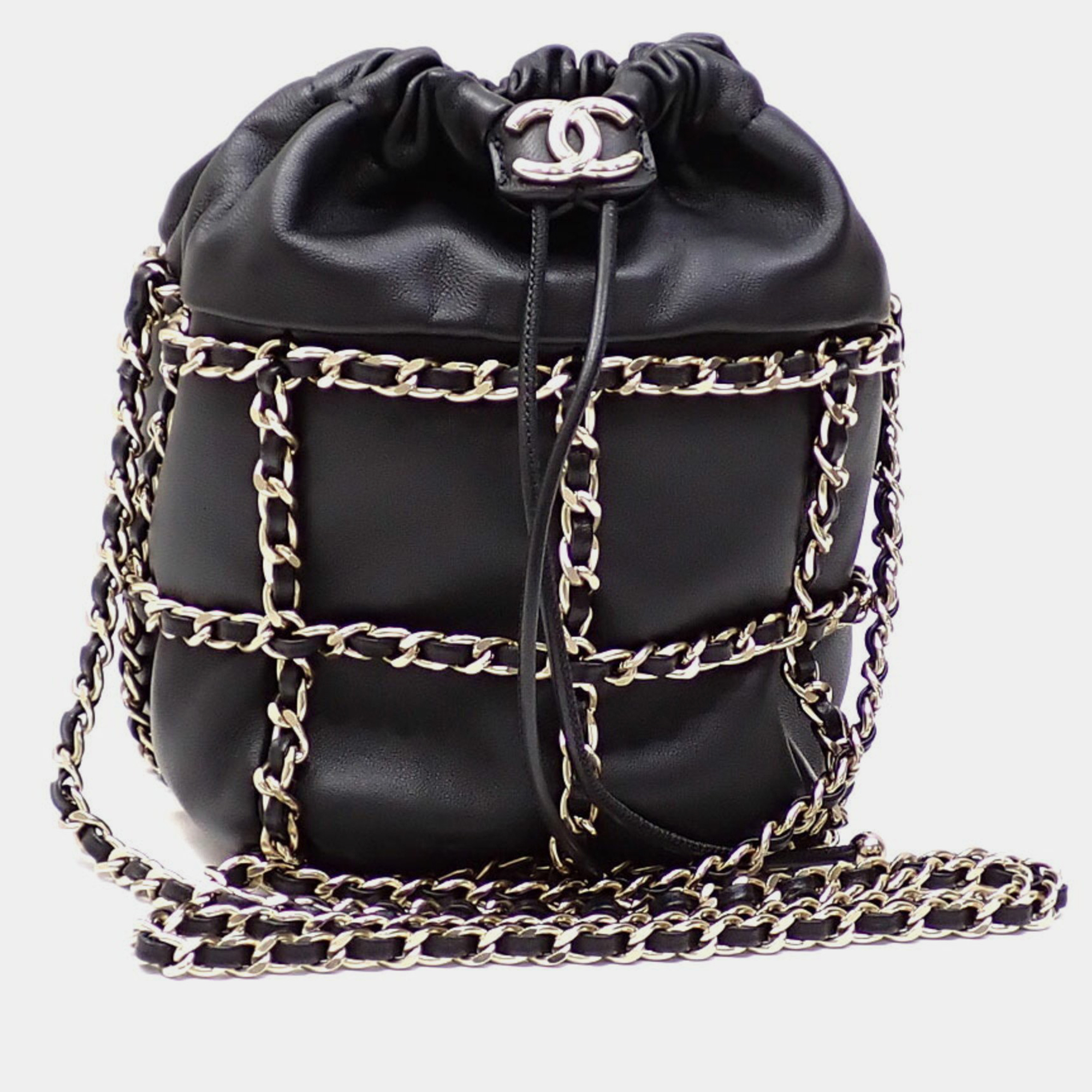 

Chanel Black Lambskin Coco Mark Leather Chain Shoulder Bag