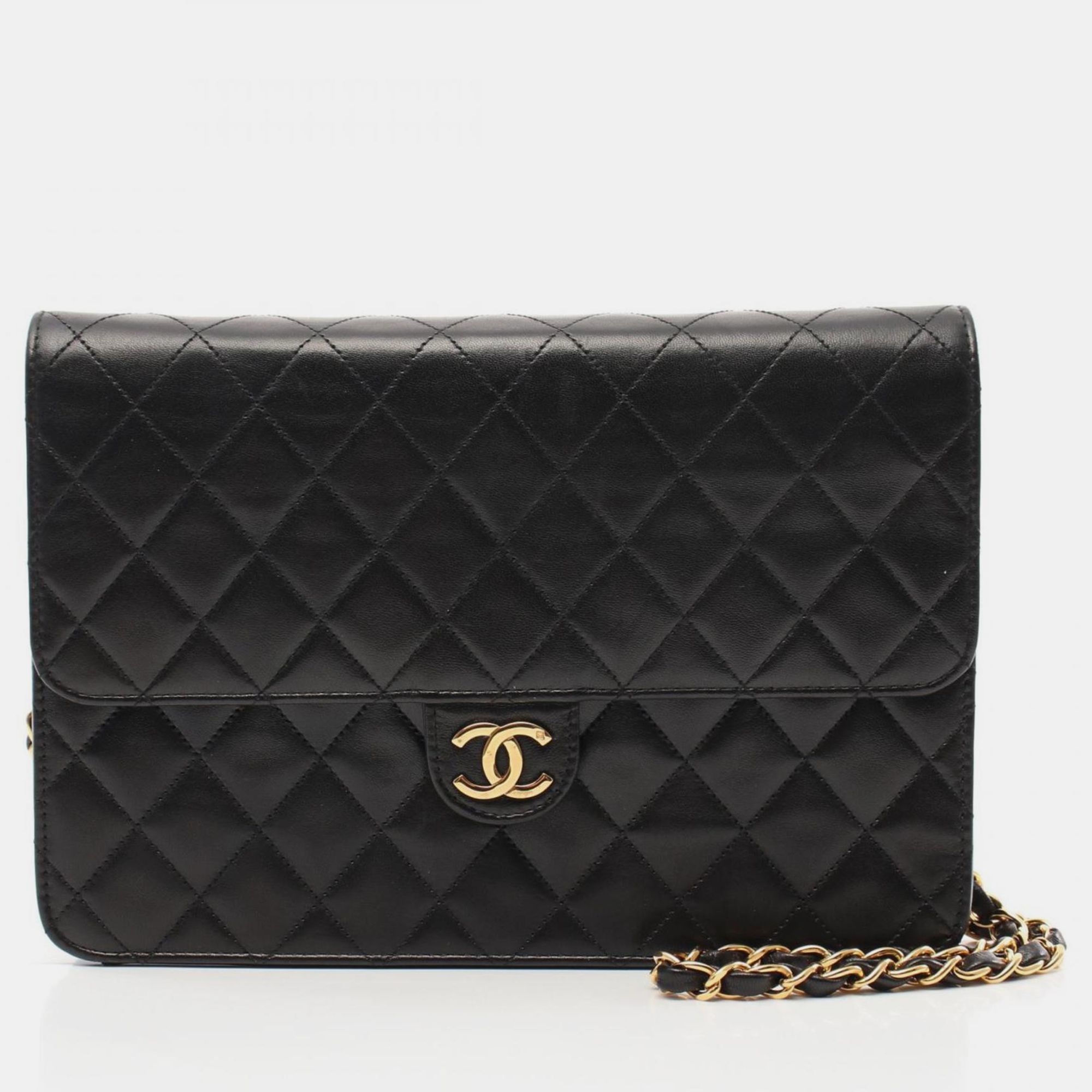 

Chanel Black Lambskin Matelasse Push Lock Shoulder Bag