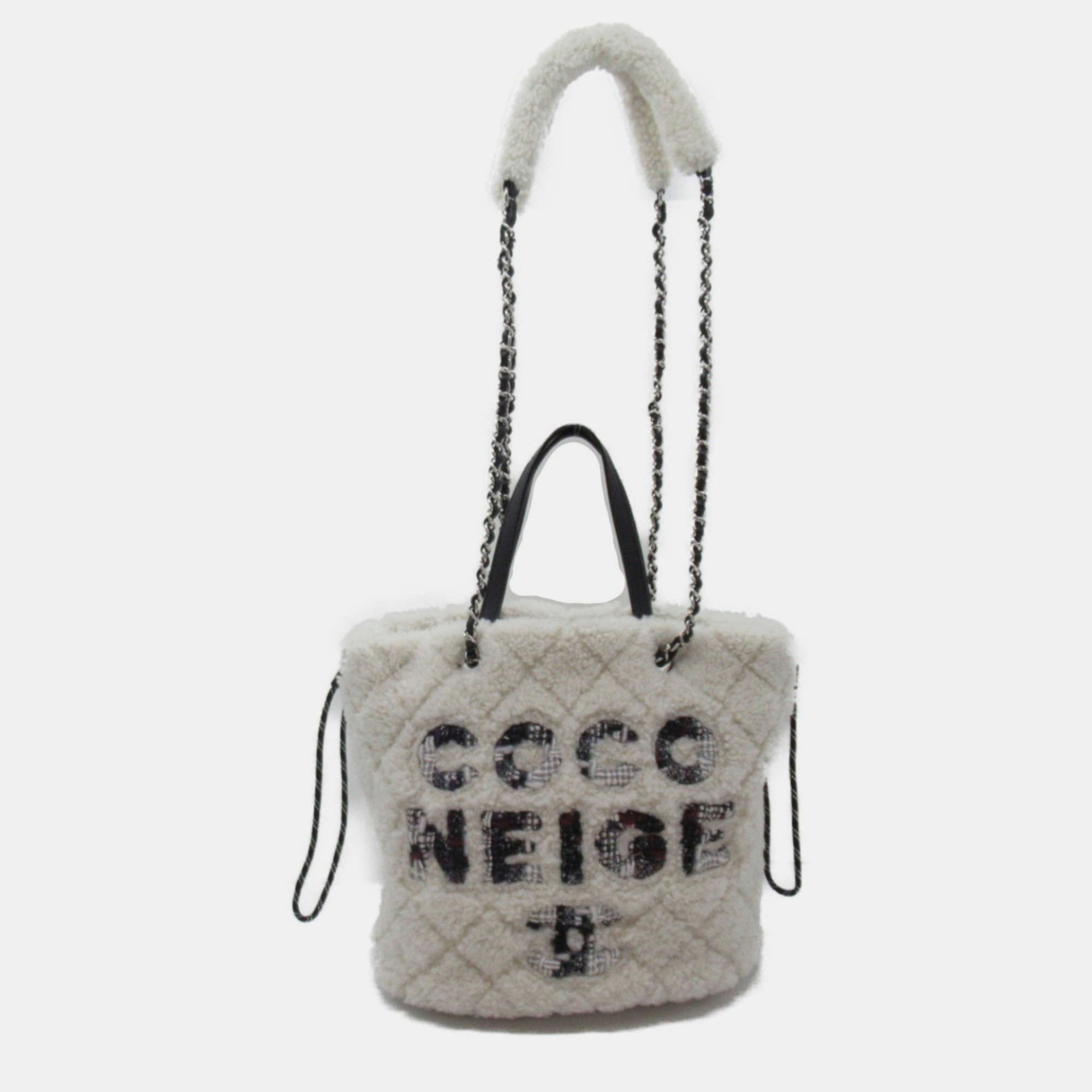 

Chanel White Black Coco Neige Shoulder Bag