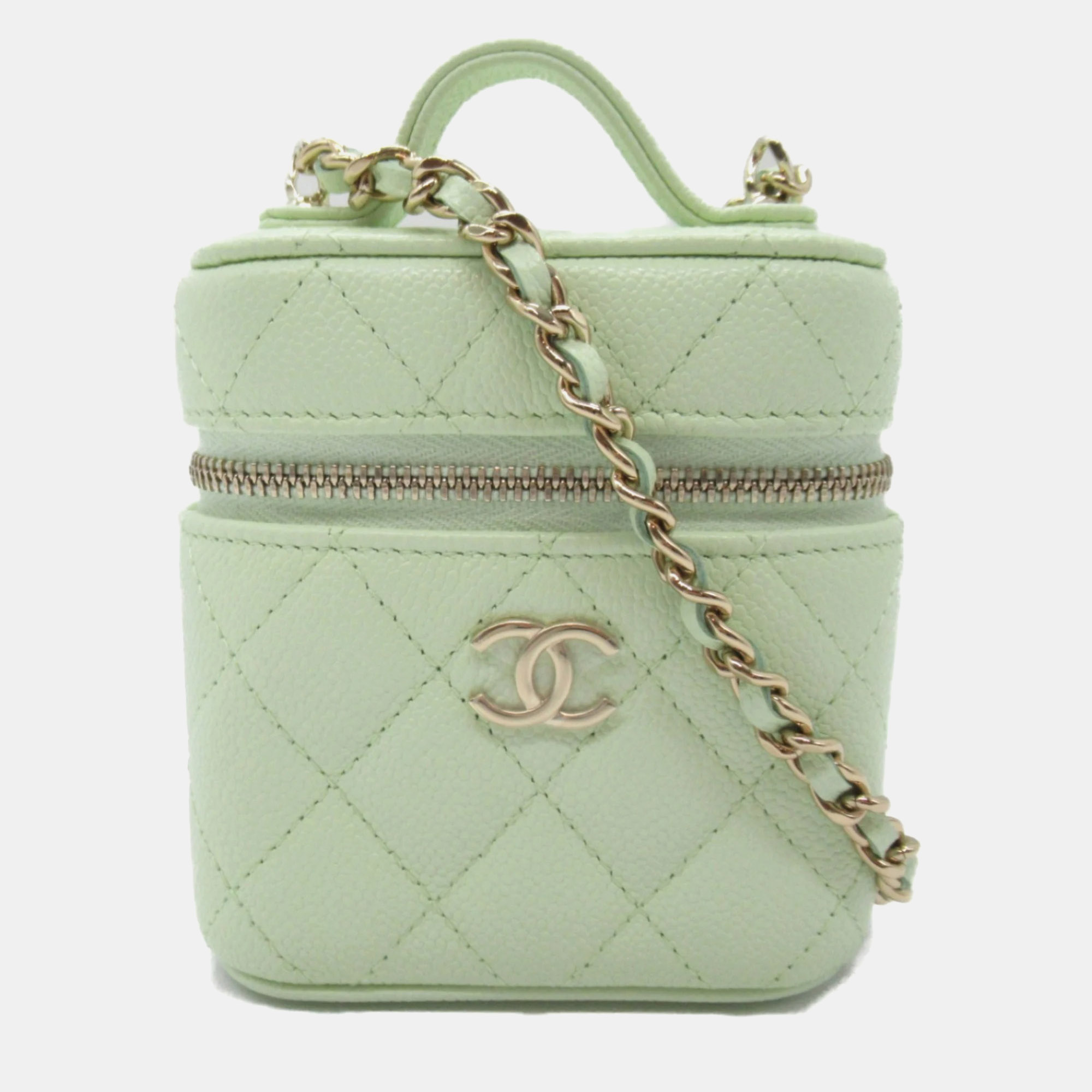 

Chanel Green Light Caviar Skin (Grained Calf) Vanity Chain Shoulder Bag