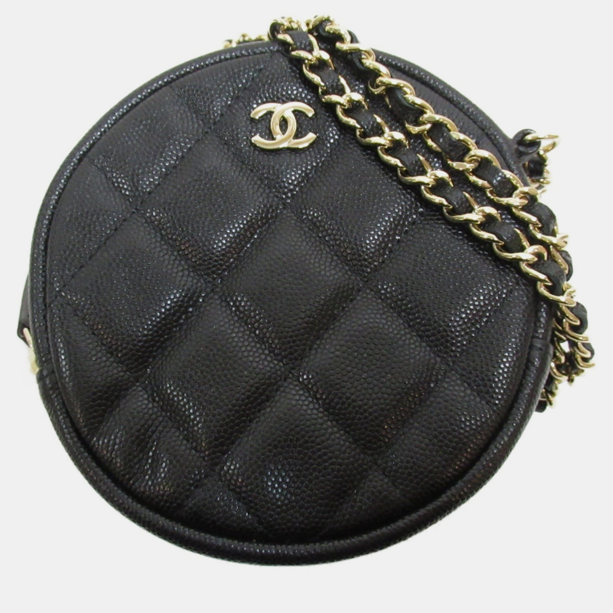 

Chanel Black Caviar Skin (Grained Calf) Matelasse Chain Shoulder Bag