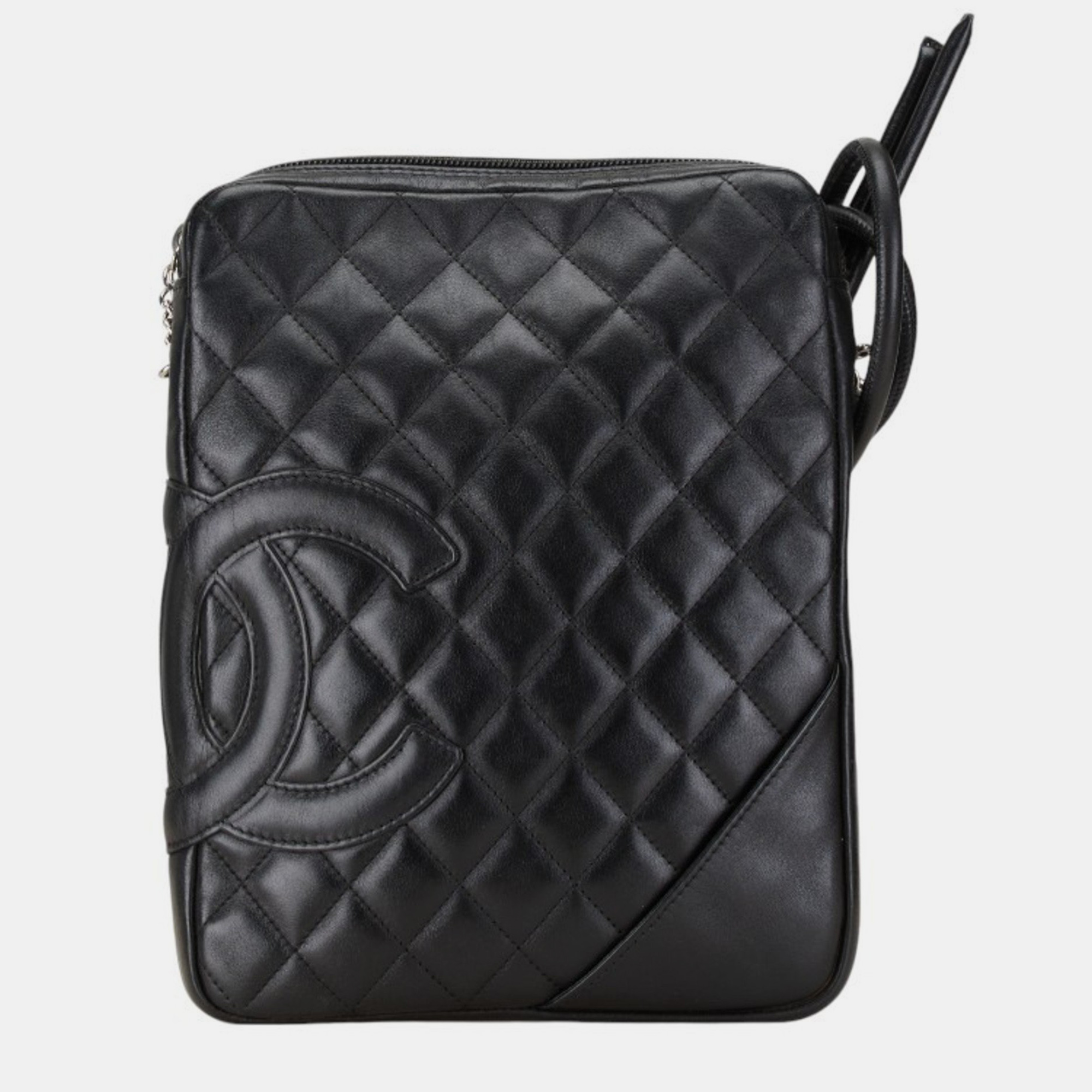 

Chanel Black Leather Cambon Line Coco Mark Quilted Shoulder Bag