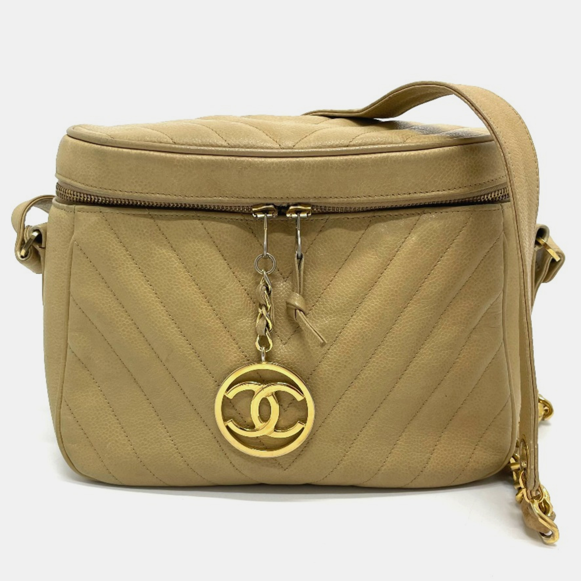 

Chanel Beige Cc Coco Charm Chain Shoulder Bag