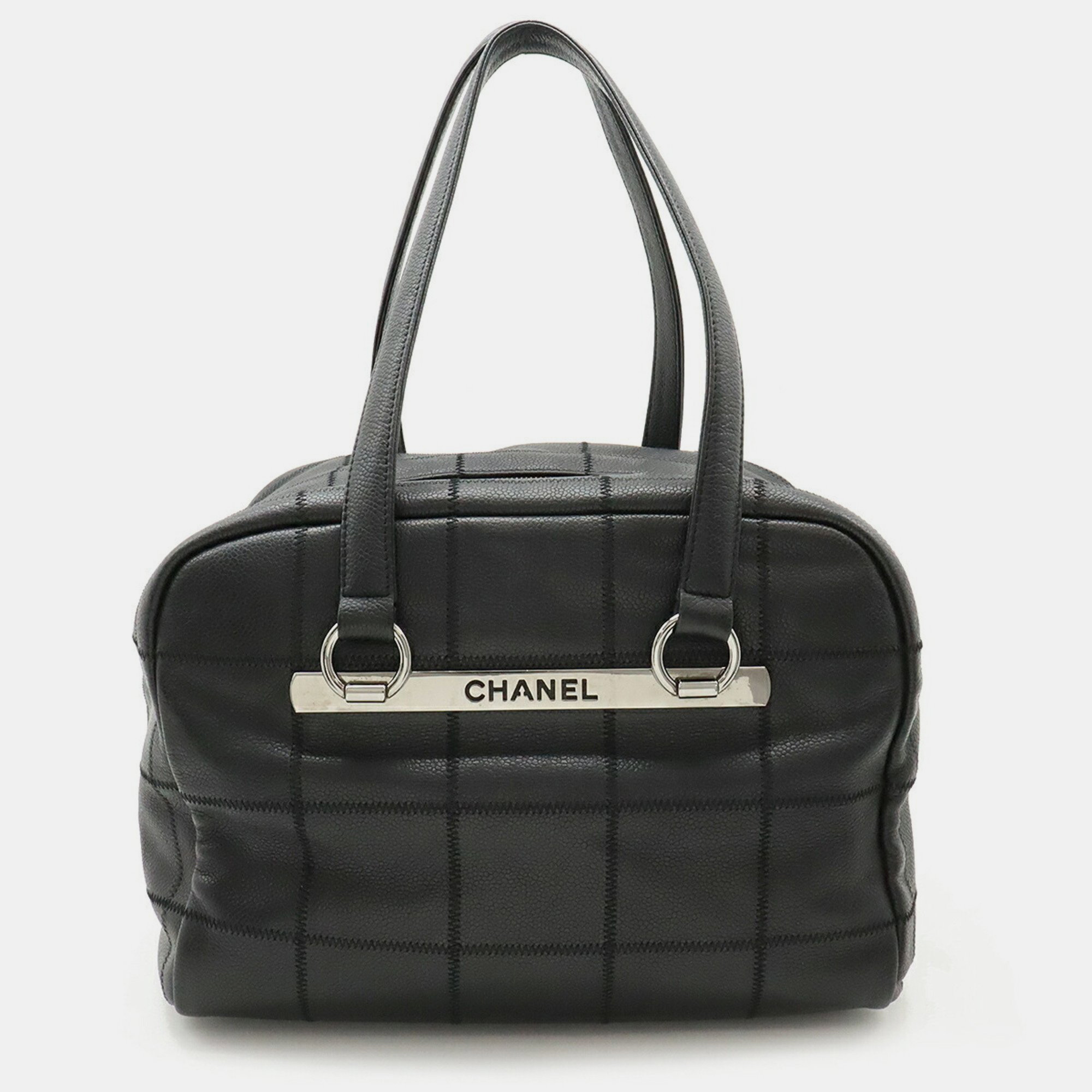 

Chanel Black Caviar Skin Leather Chocolate Bar Boston Bag