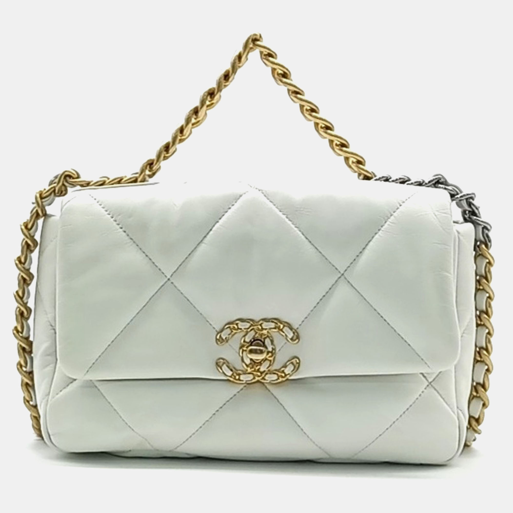 

Chanel 19 Flap Small Bag, White