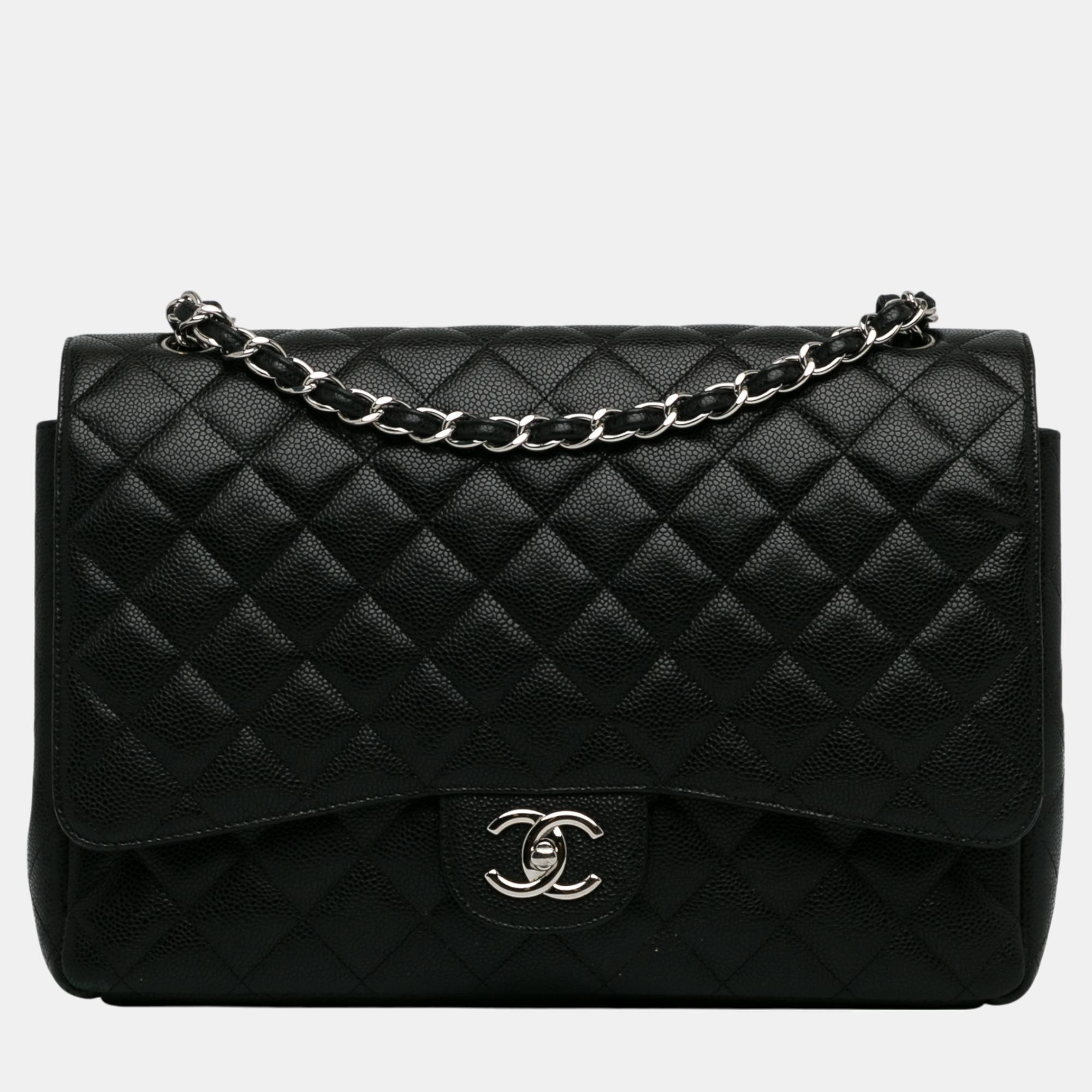 

Chanel Black Maxi Classic Caviar Double Flap