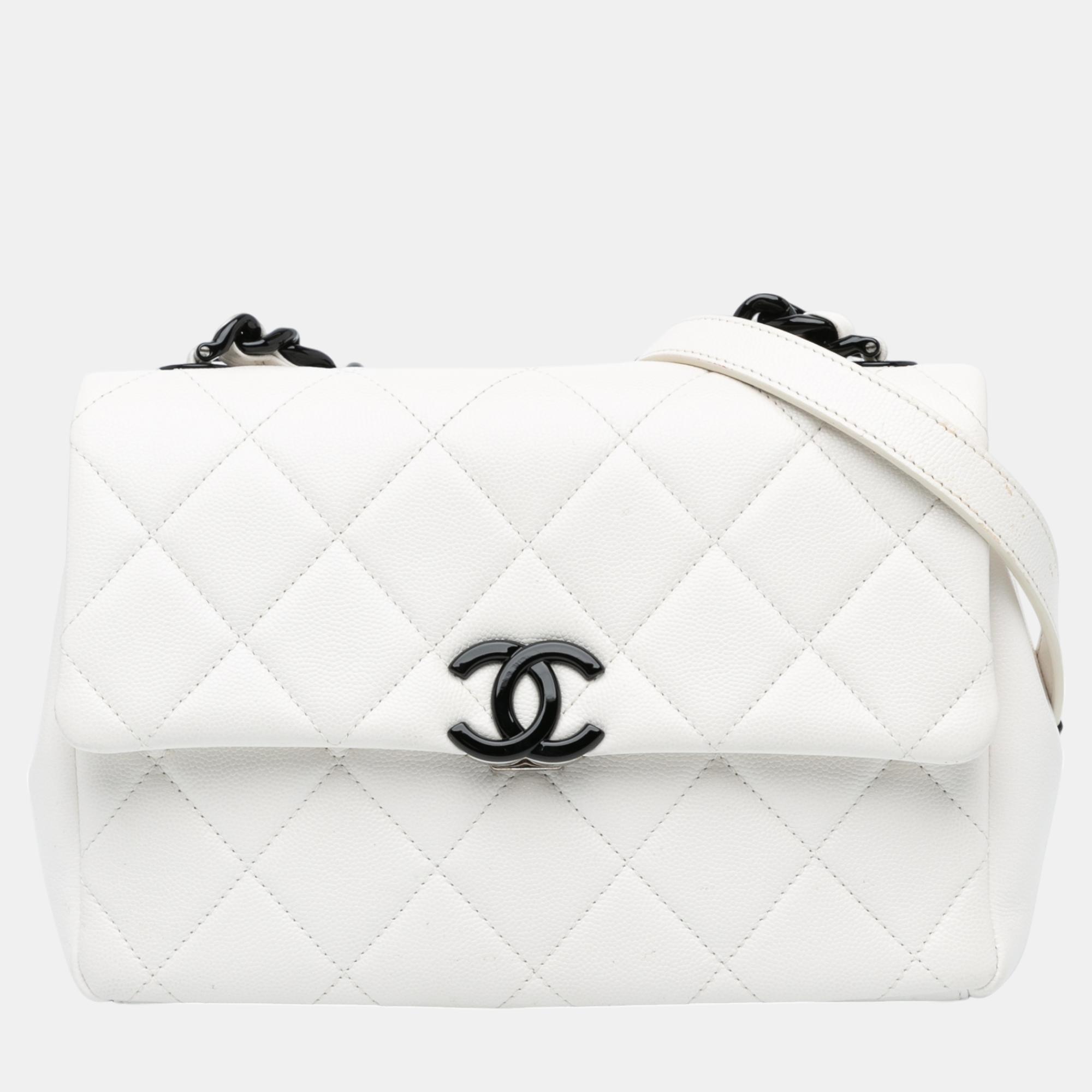 

Chanel White Medium Quilted Caviar My Everything Flap