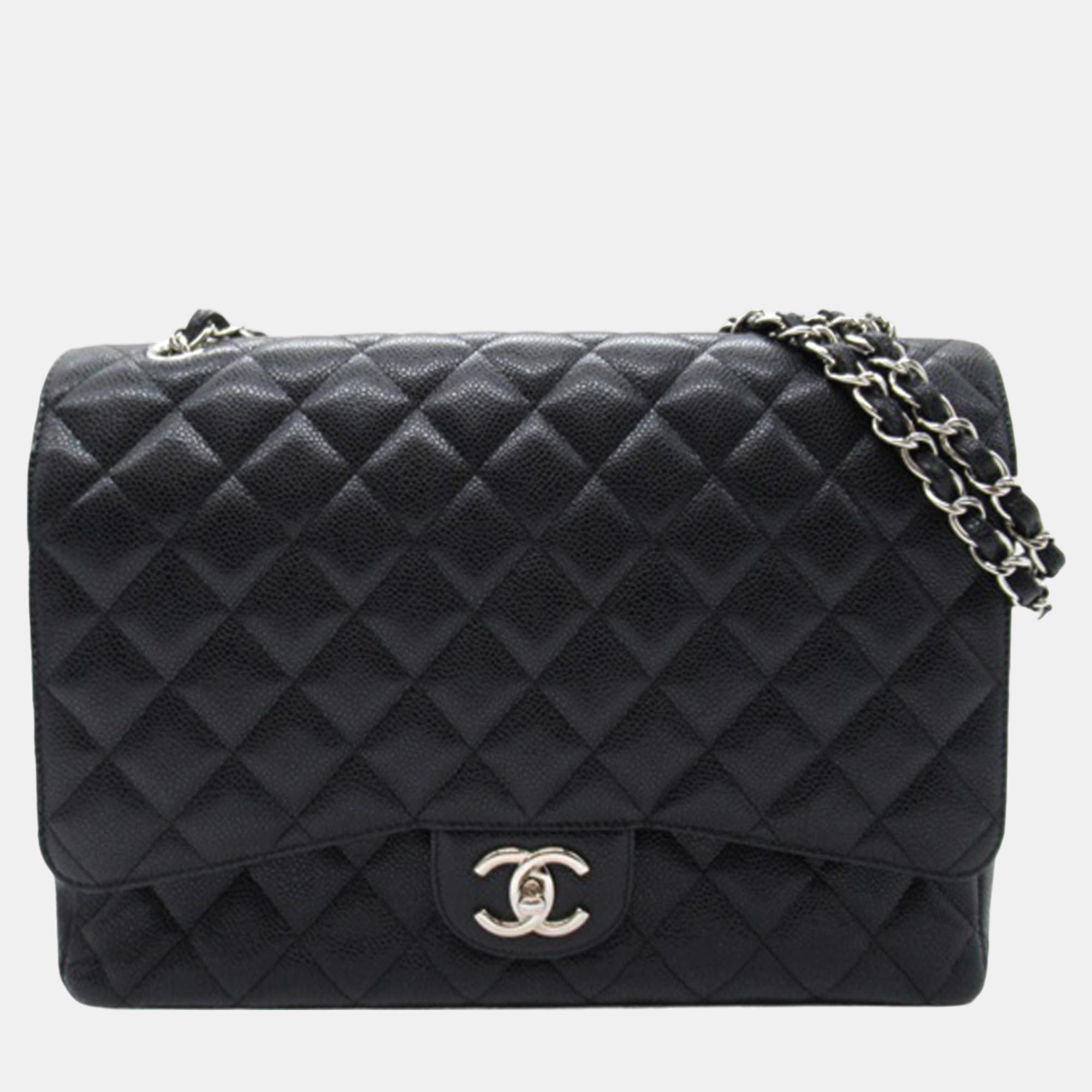 

Chanel Black Maxi Classic Caviar Double Flap