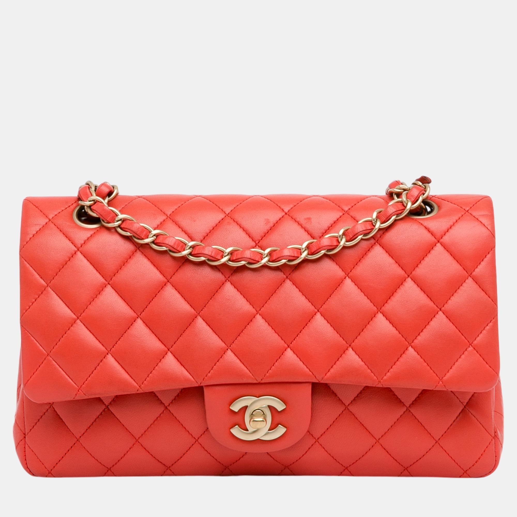 

Chanel Red Medium Classic Lambskin Double Flap