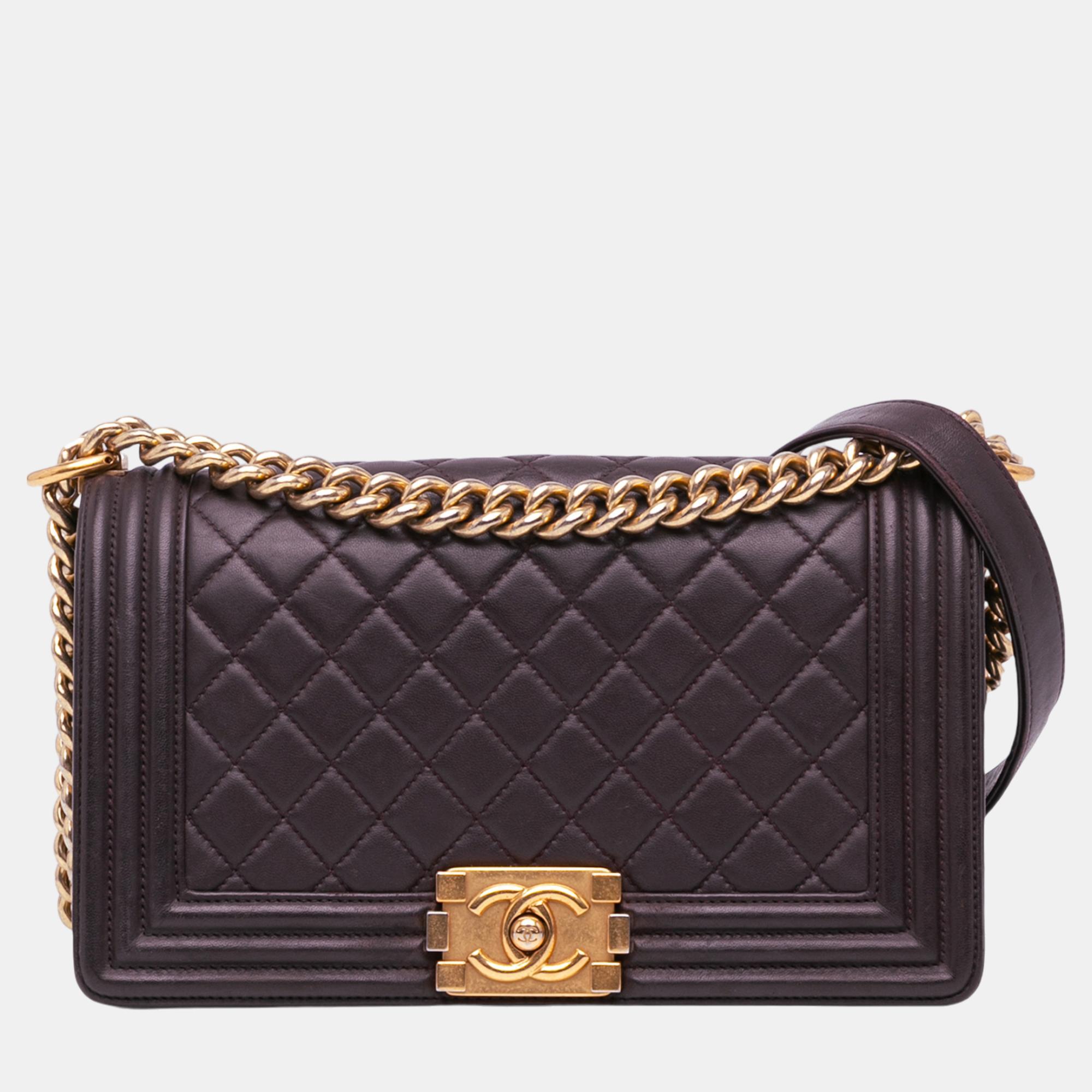 

Chanel Purple Medium Lambskin Boy Flap