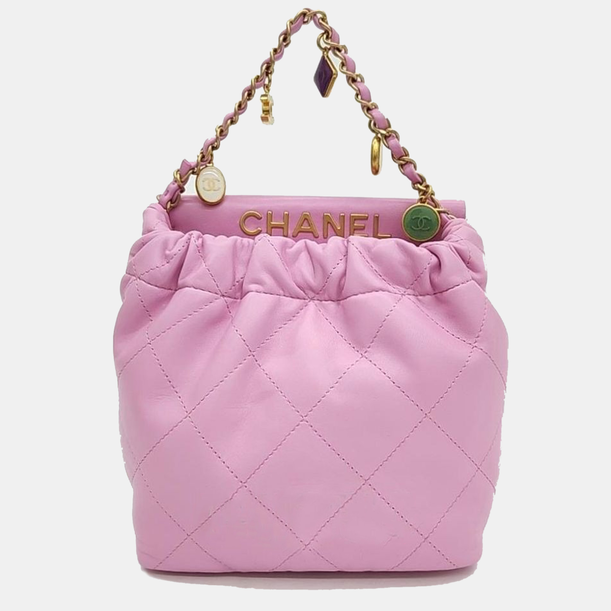 

Chanel Lambskin Bucket Bag Small, Pink