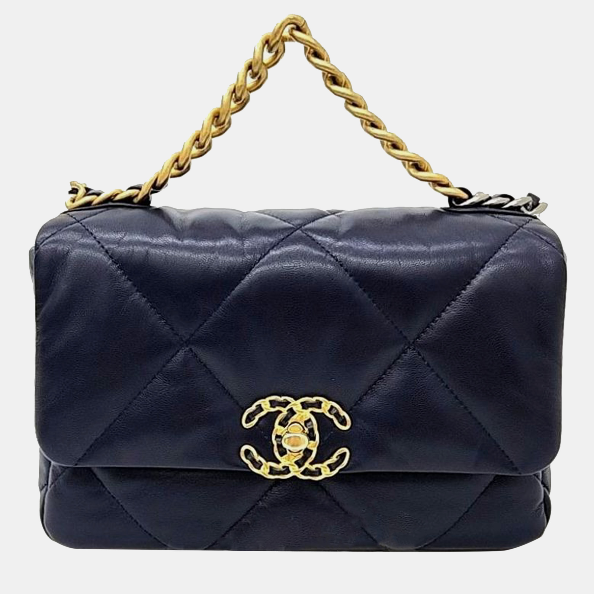 

Chanel 19 Flap Bag Small, Navy blue