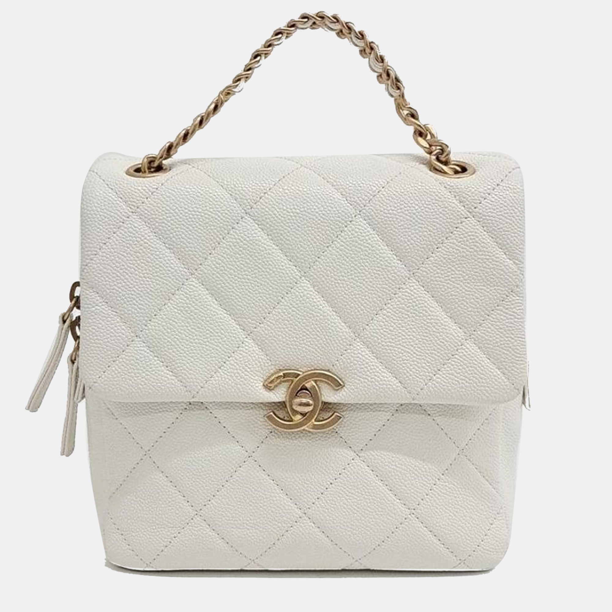 

Chanel caviar backpack, White