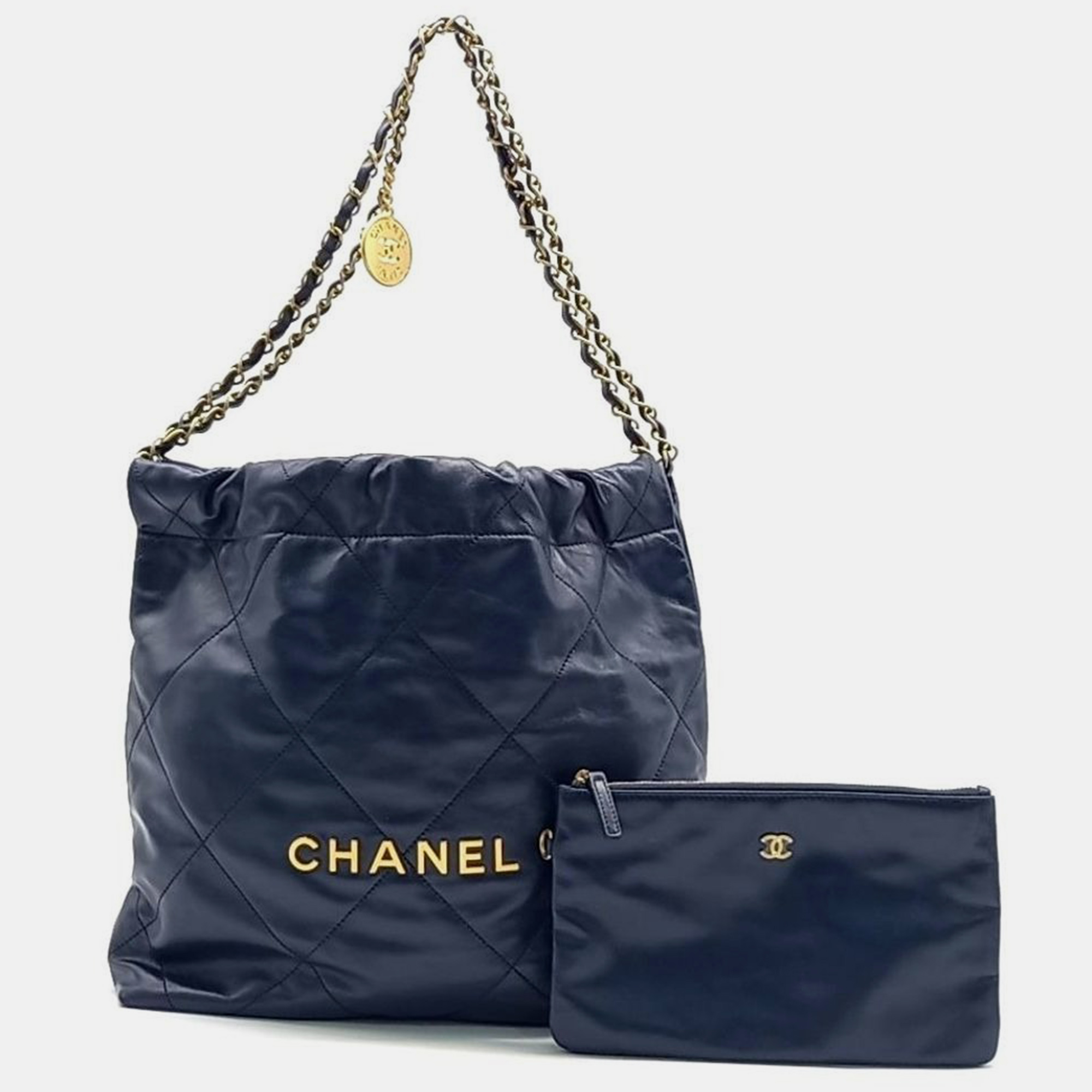 

Chanel small 22 bag, Navy blue