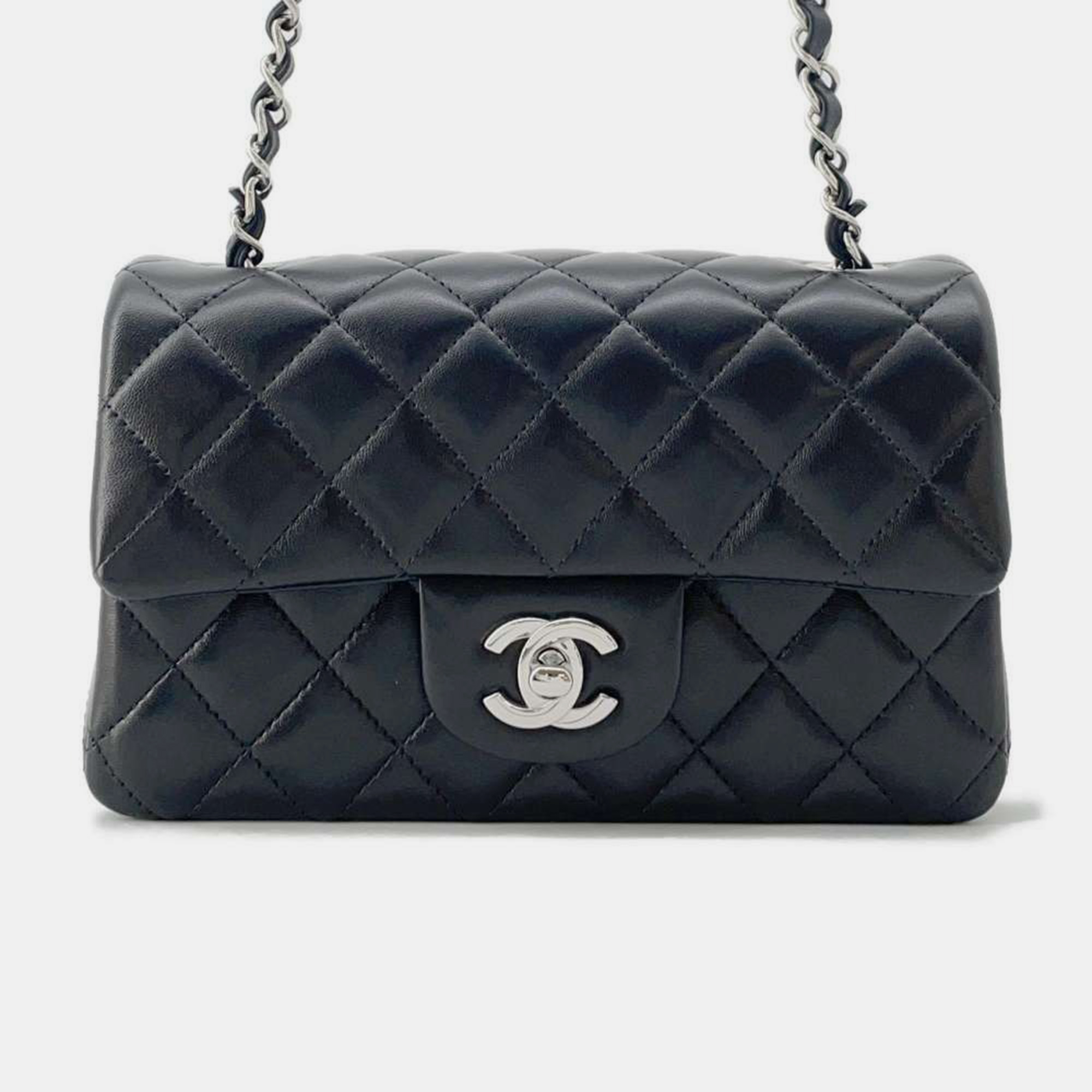 

Chanel Black Lambskin Matelasse Chain Shoulder Size Mini