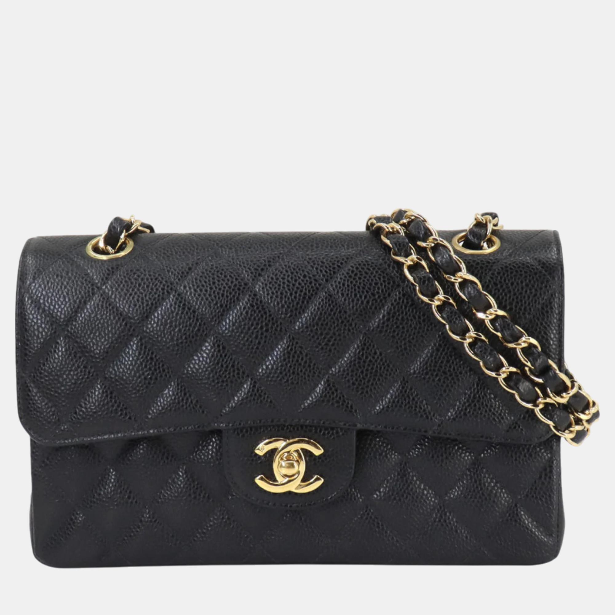 

Chanel Black Caviar Skin Leather Matelasse 23 Chain Shoulder Bag