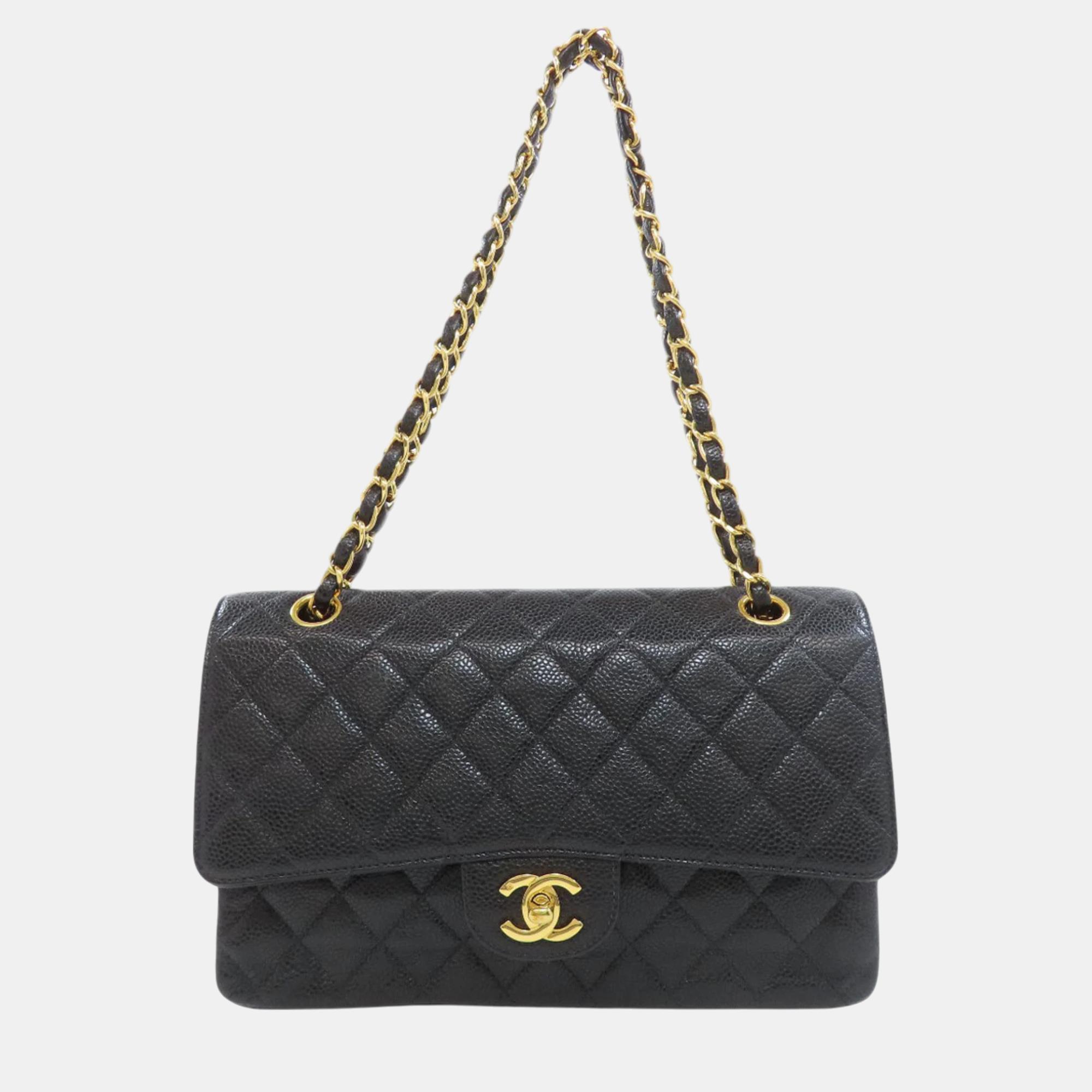 

Chanel Caviar Skin Matelasse Chain Shoulder Bag, Black