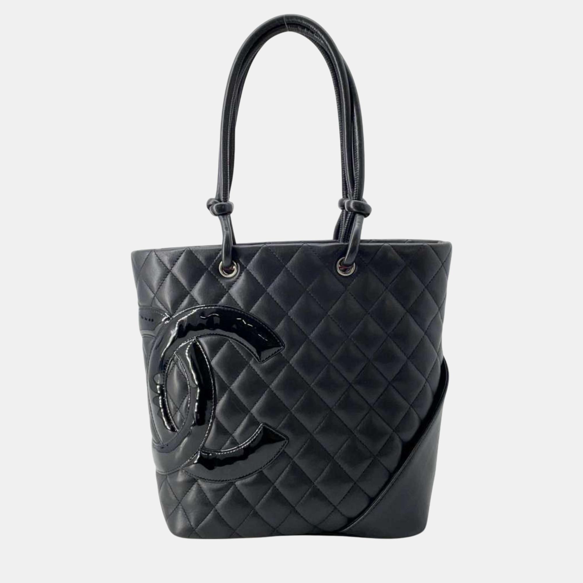 

Chanel black Cambon line Coco mark medium bag