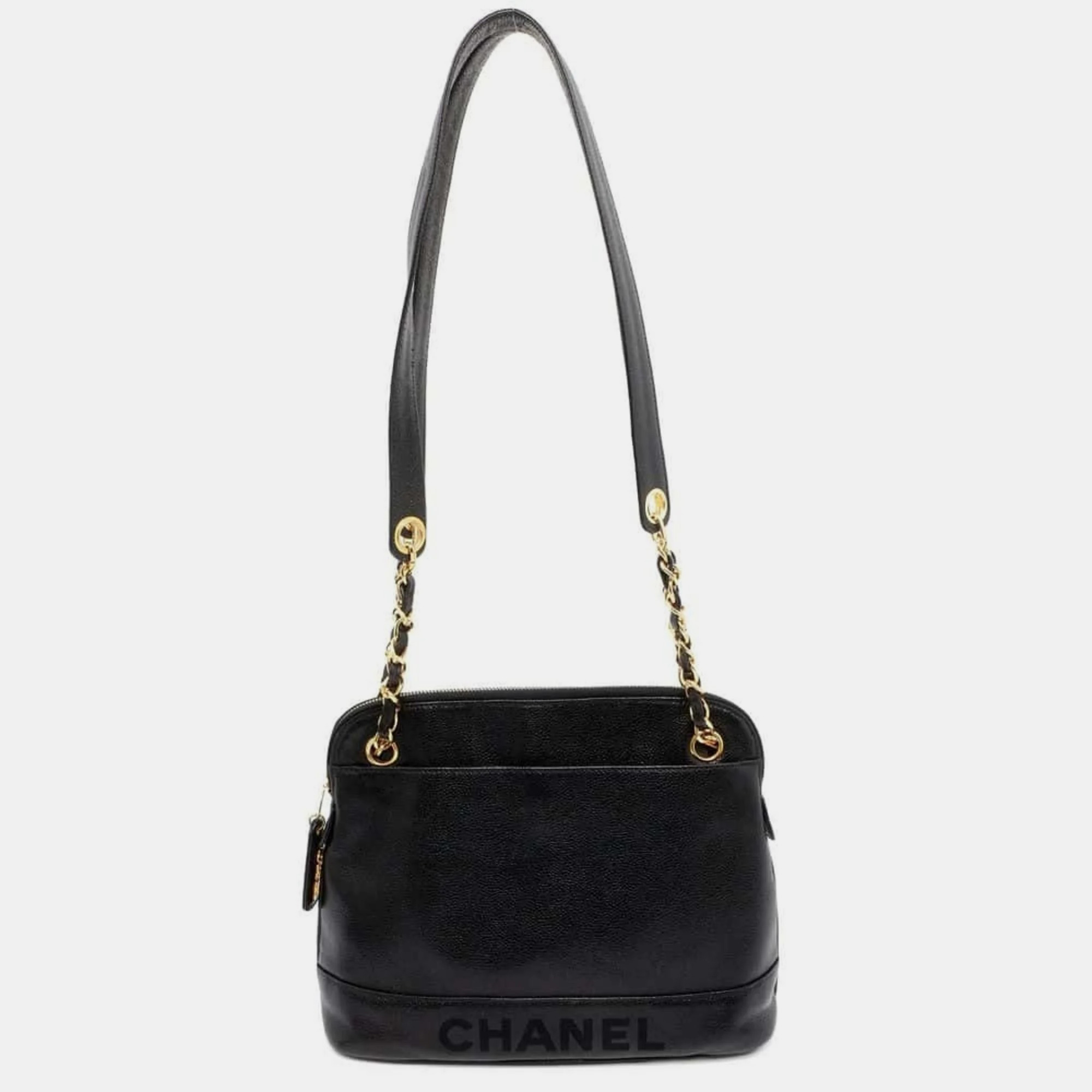 

Chanel Black Caviar Skin Chain Shoulder Bag