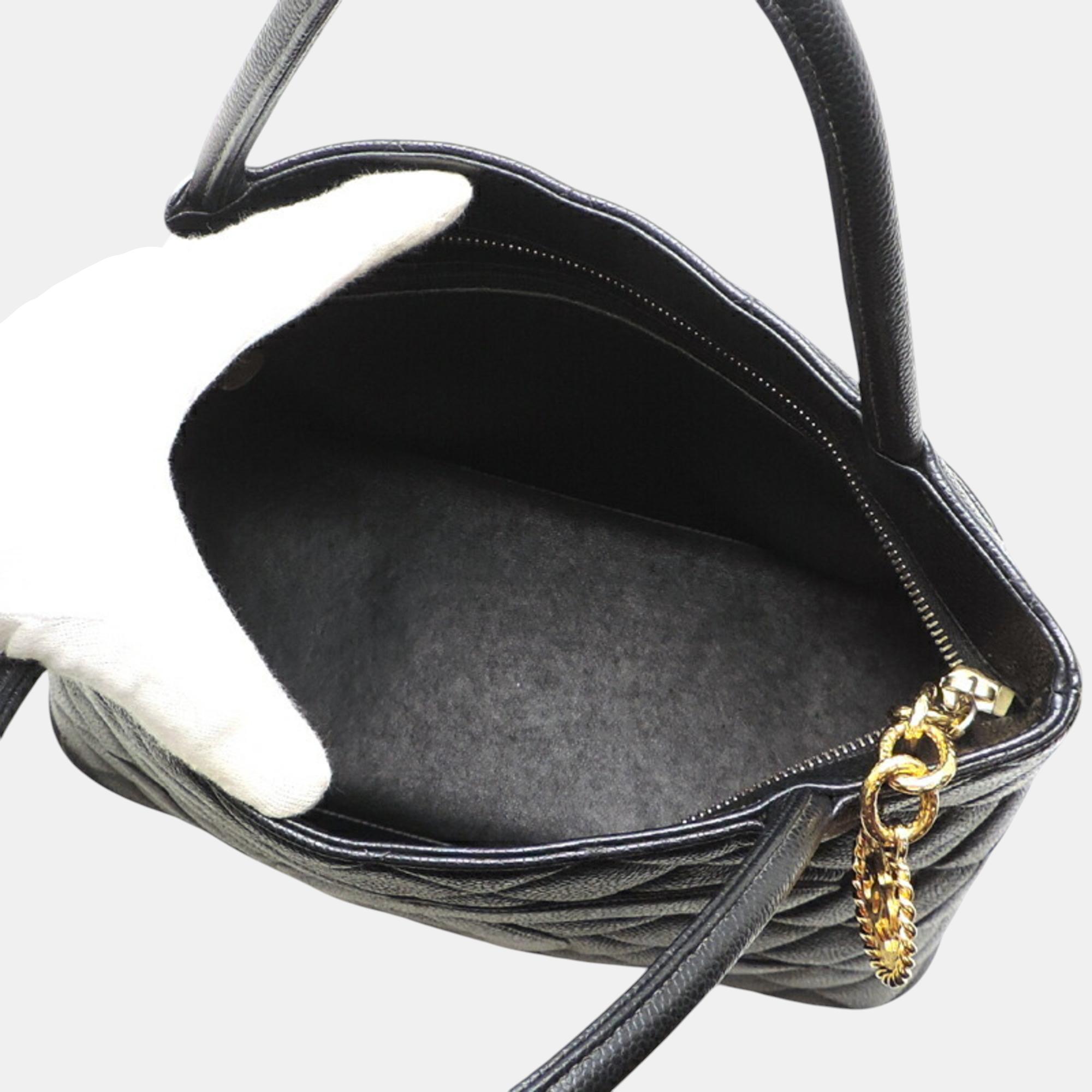 Chanel Black Caviar Skin Reproduction Tote Handbag 