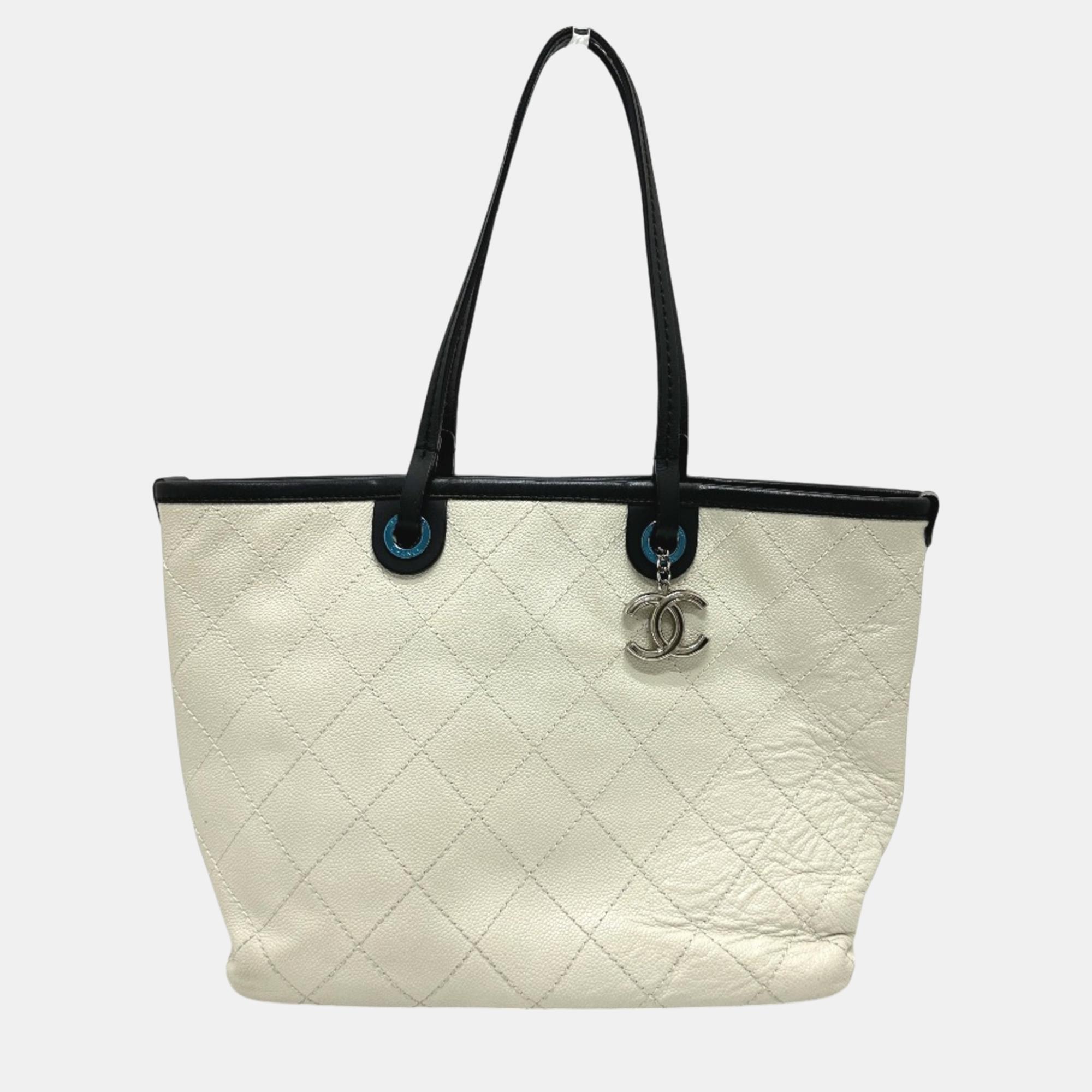 

Chanel White CC Mark Tote Bag, Black