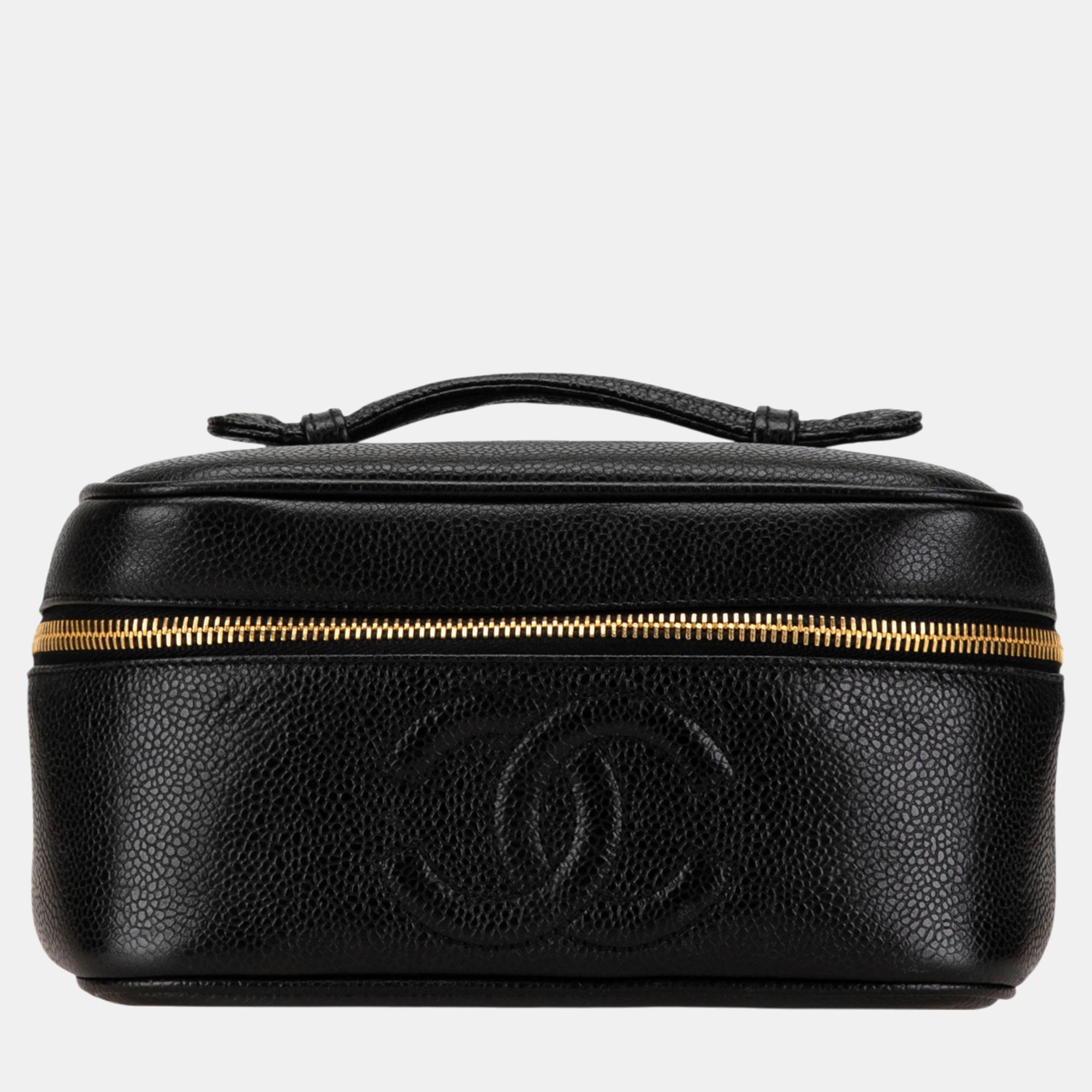 

Chanel CC Caviar Vanity Case, Black