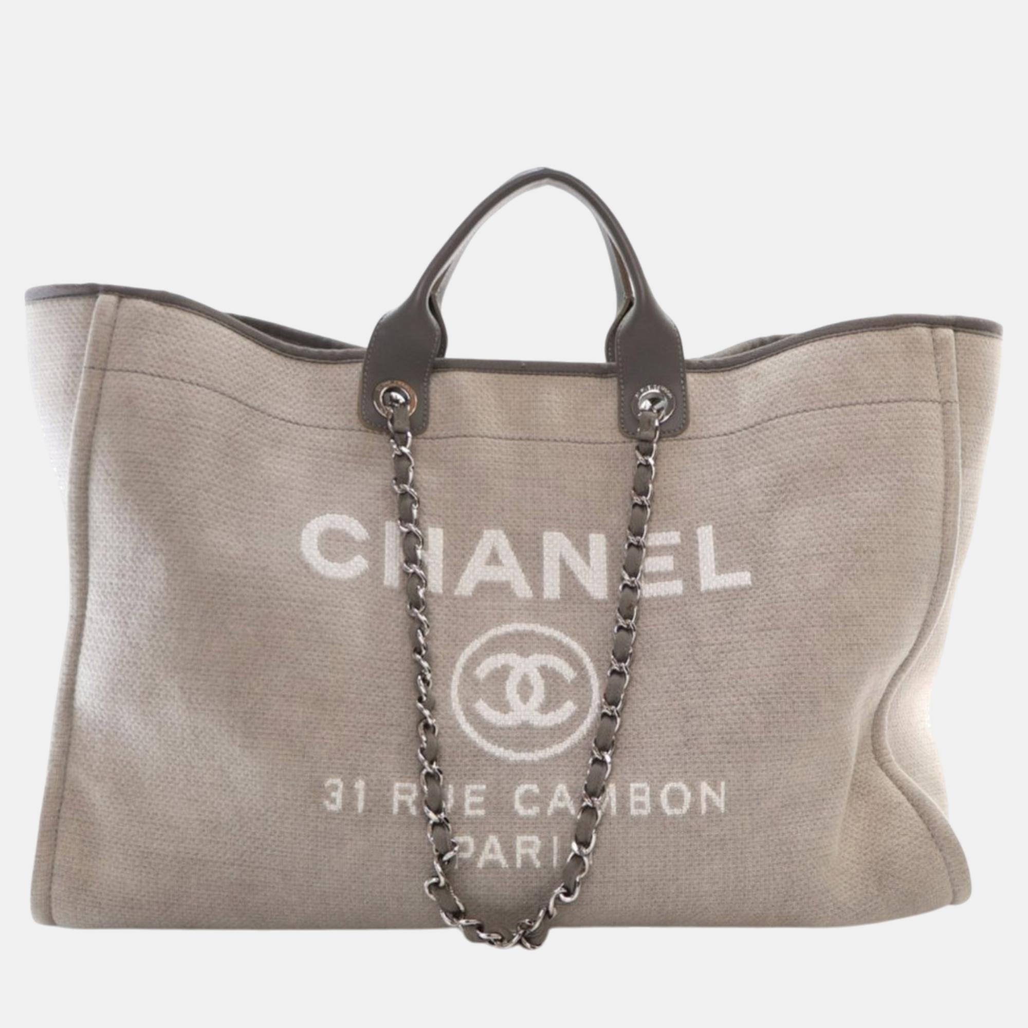 

Chanel  Canvas Deauville Satchel, Grey