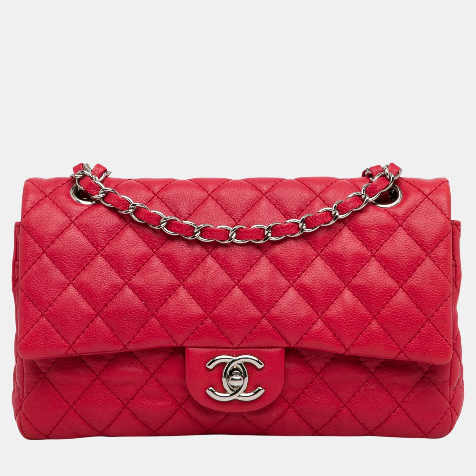 

Chanel Medium Classic Caviar Double Flap, Red