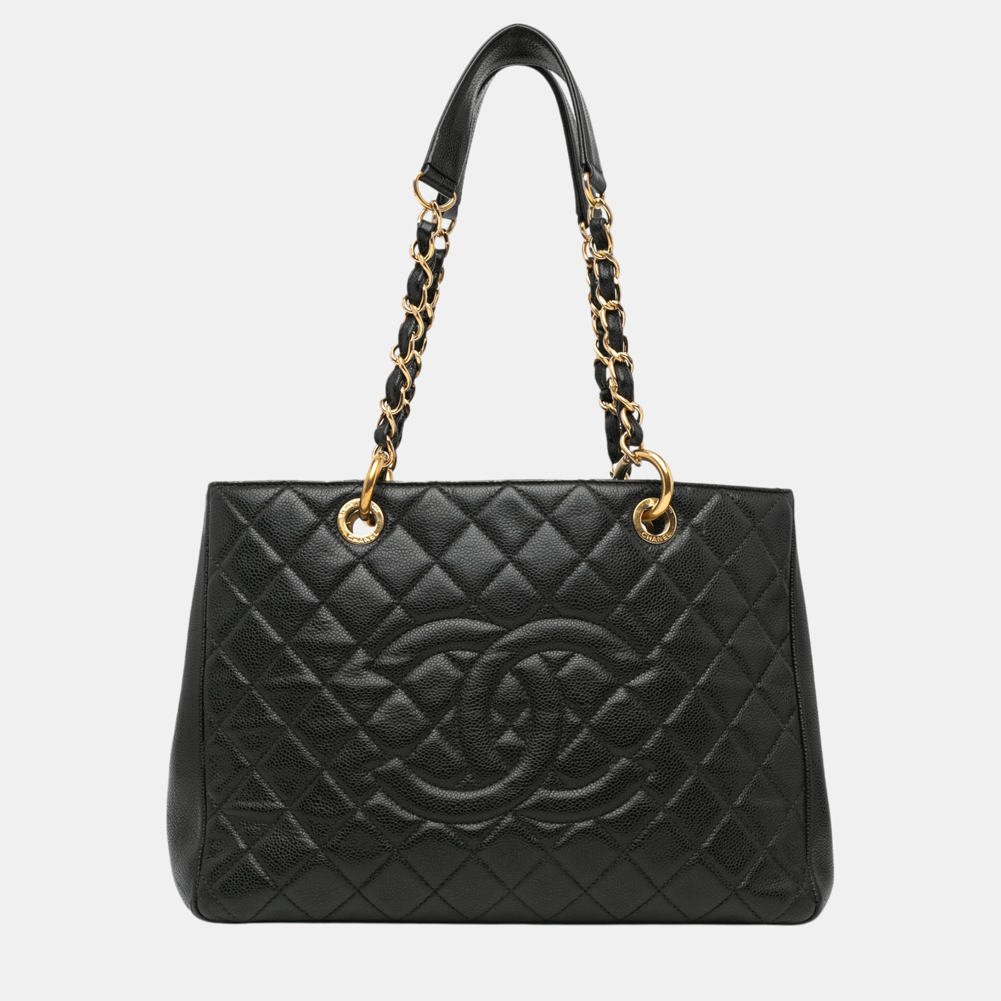 

Chanel Caviar Grand Shopping Tote Bag, Black