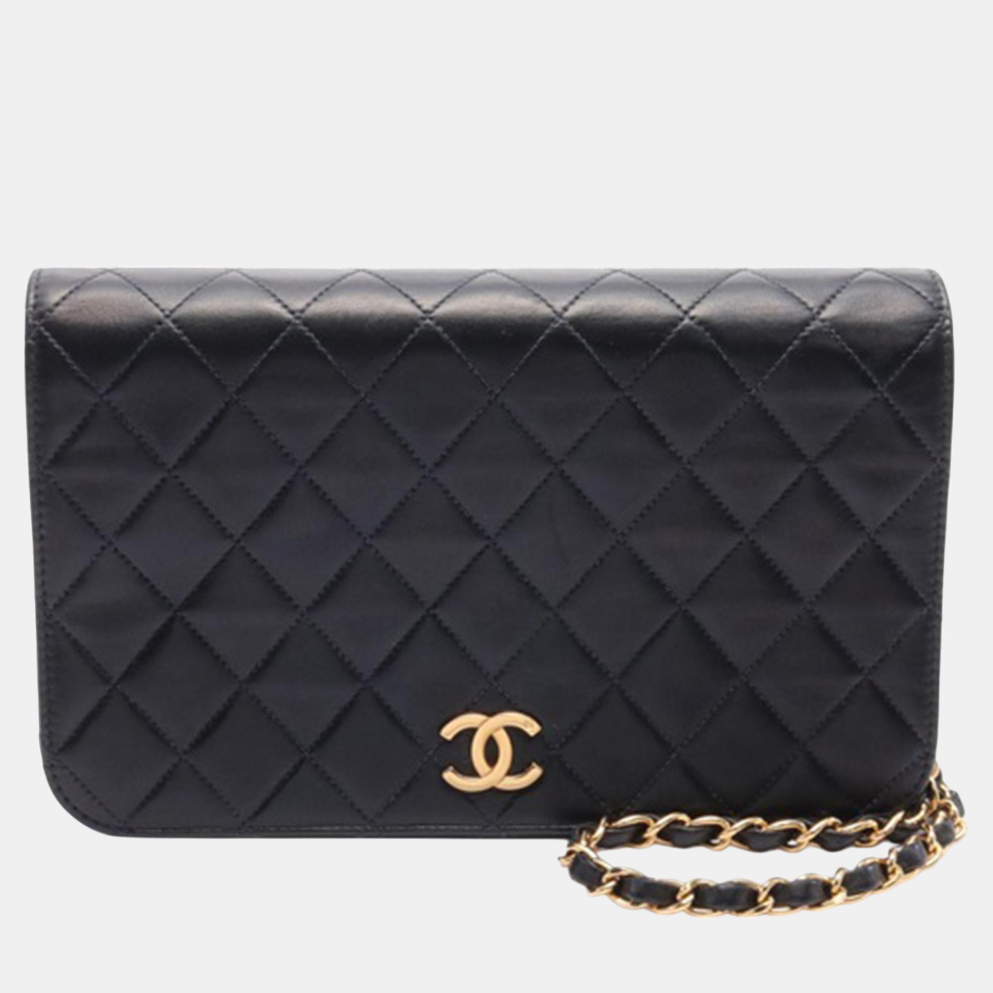 

Chanel CC Quilted Lambskin Full Flap Bag, Black