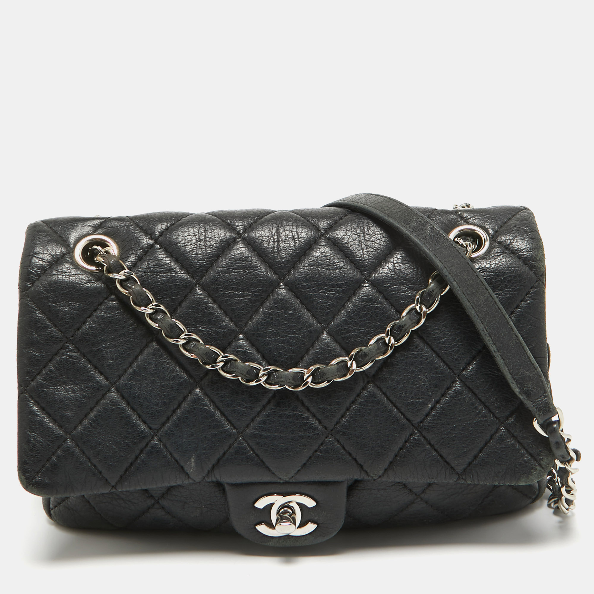 

Chanel Black Quilted Leather  Soft Easy Flap Bag