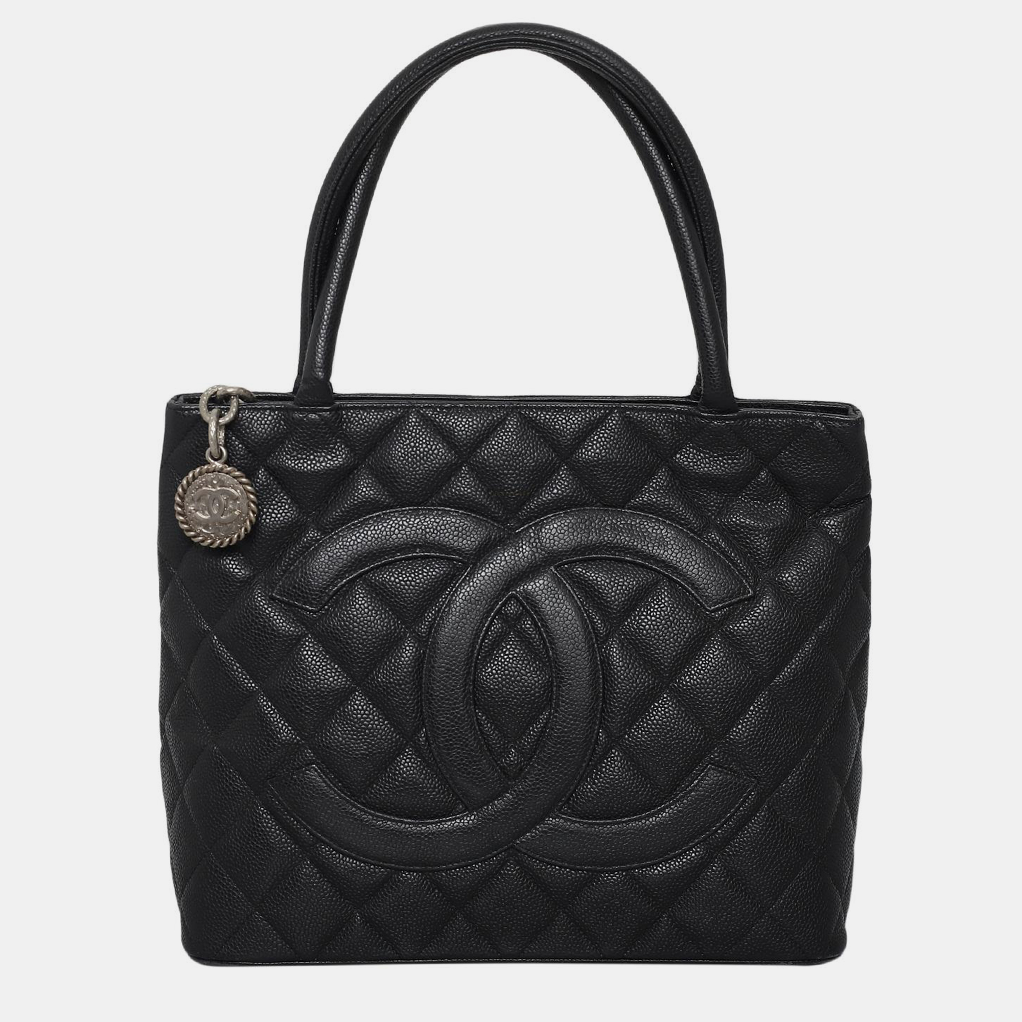 

Chanel Caviar Medallion Tote Bag, Black