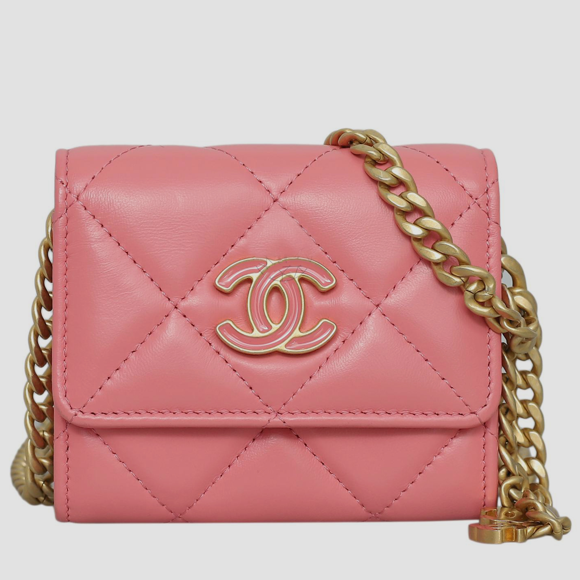 

Chanel CC Charms Flap Card Holder on Chain, Pink