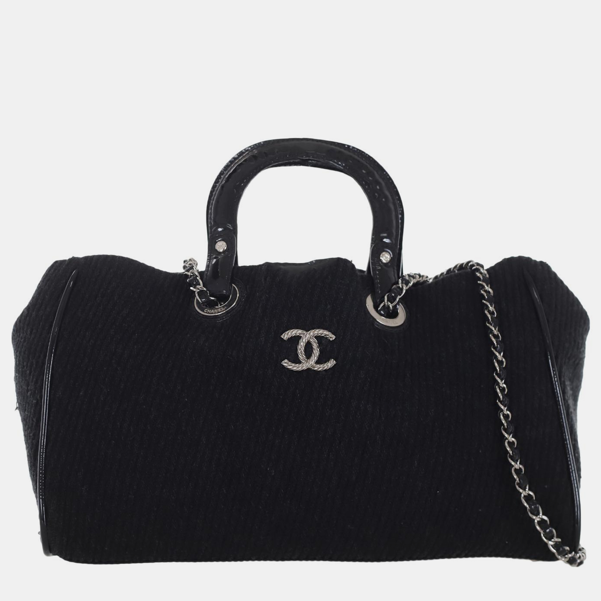 

Chanel Ribbed Knit Shopper Tote Bag, Grey