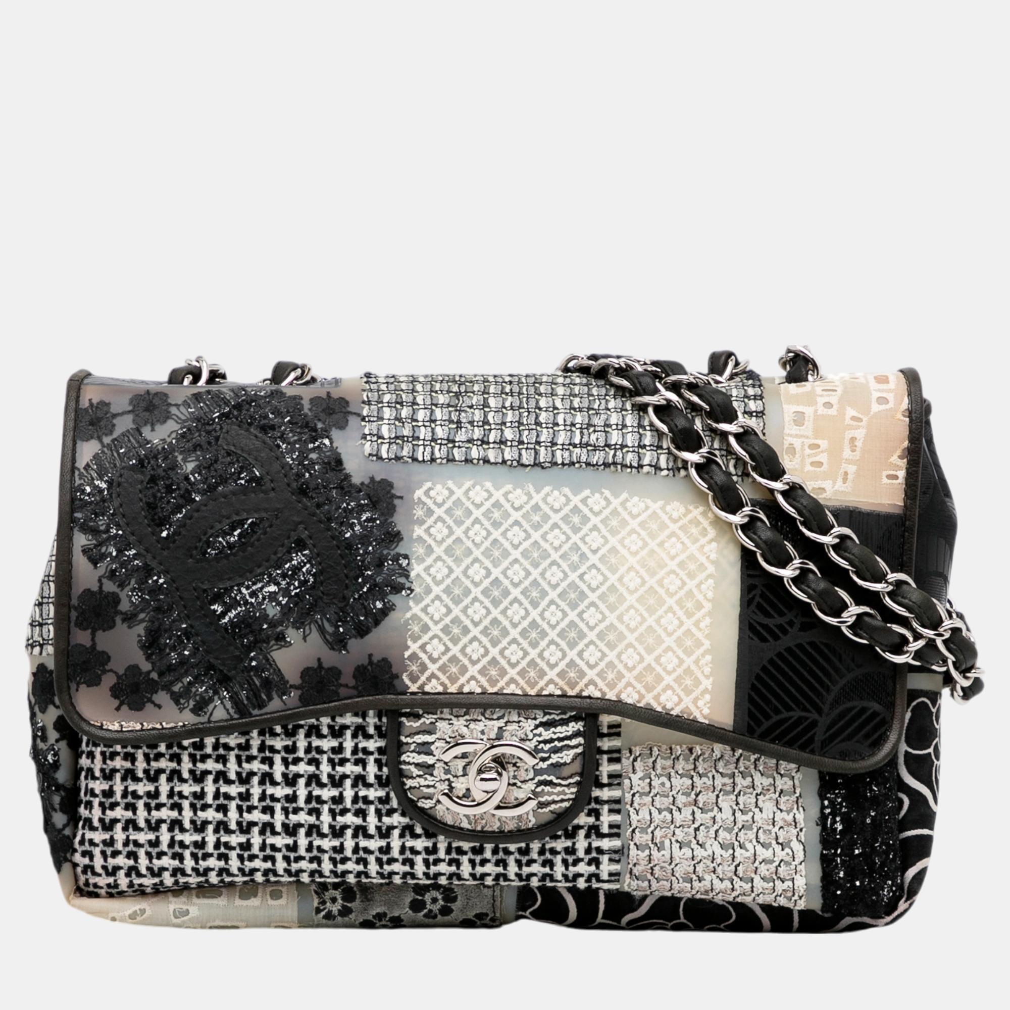 

Chanel Black Jumbo CC Patchwork Classic Flap