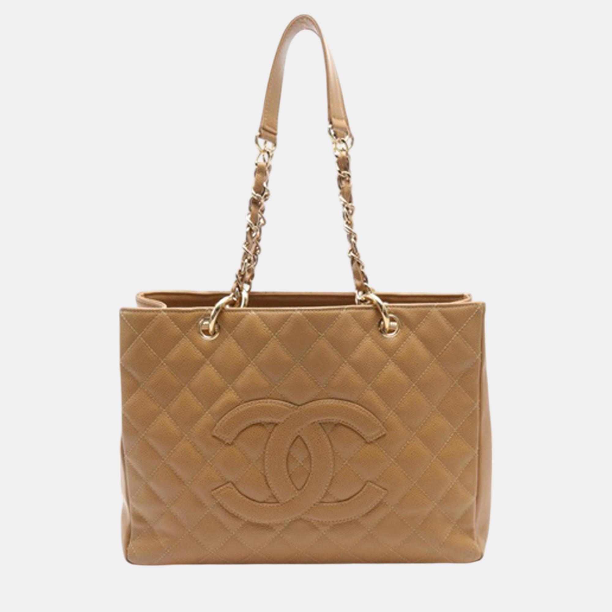 

Chanel Beige/Brown Caviar Grand Shopping Tote