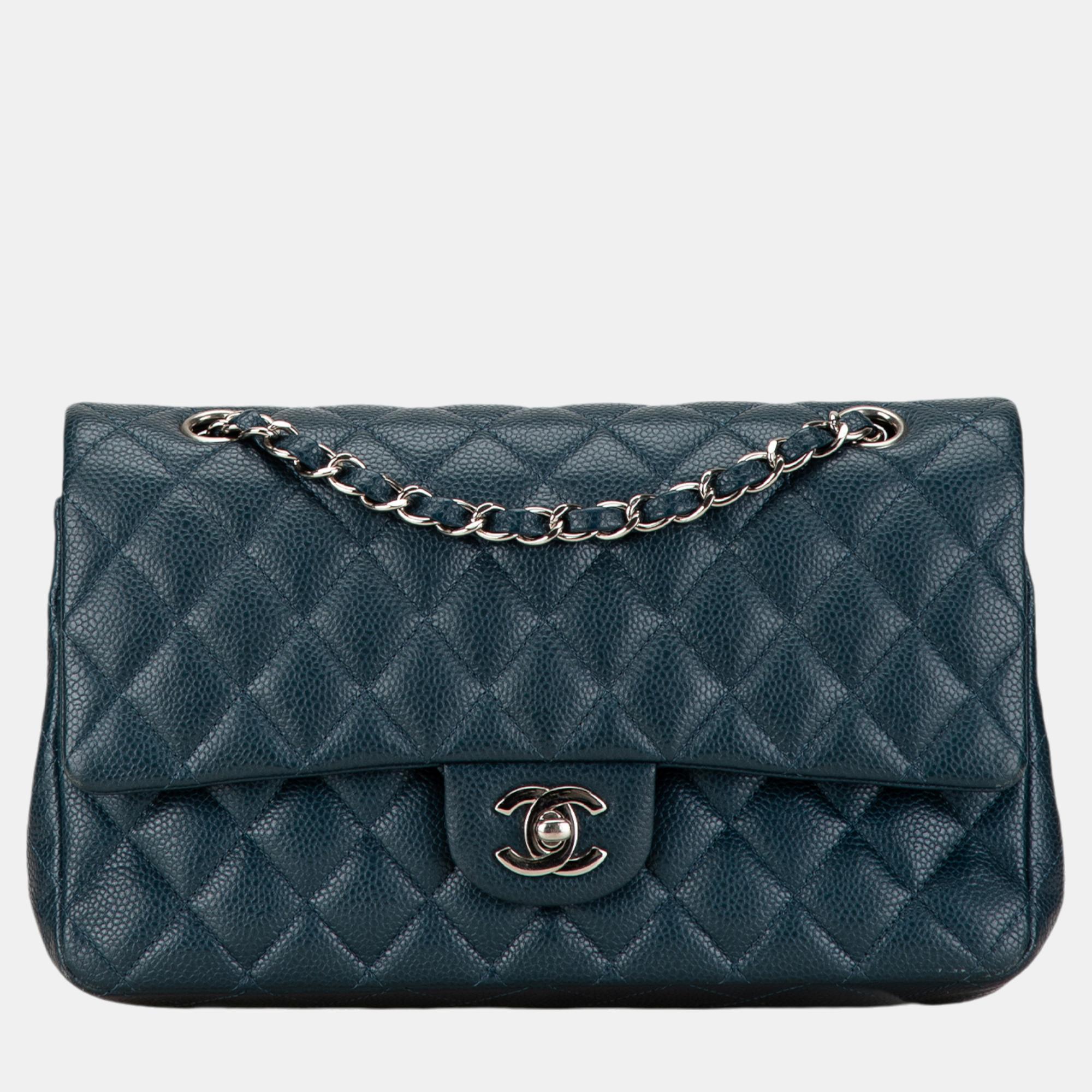 

Chanel Blue Medium Classic Caviar Double Flap