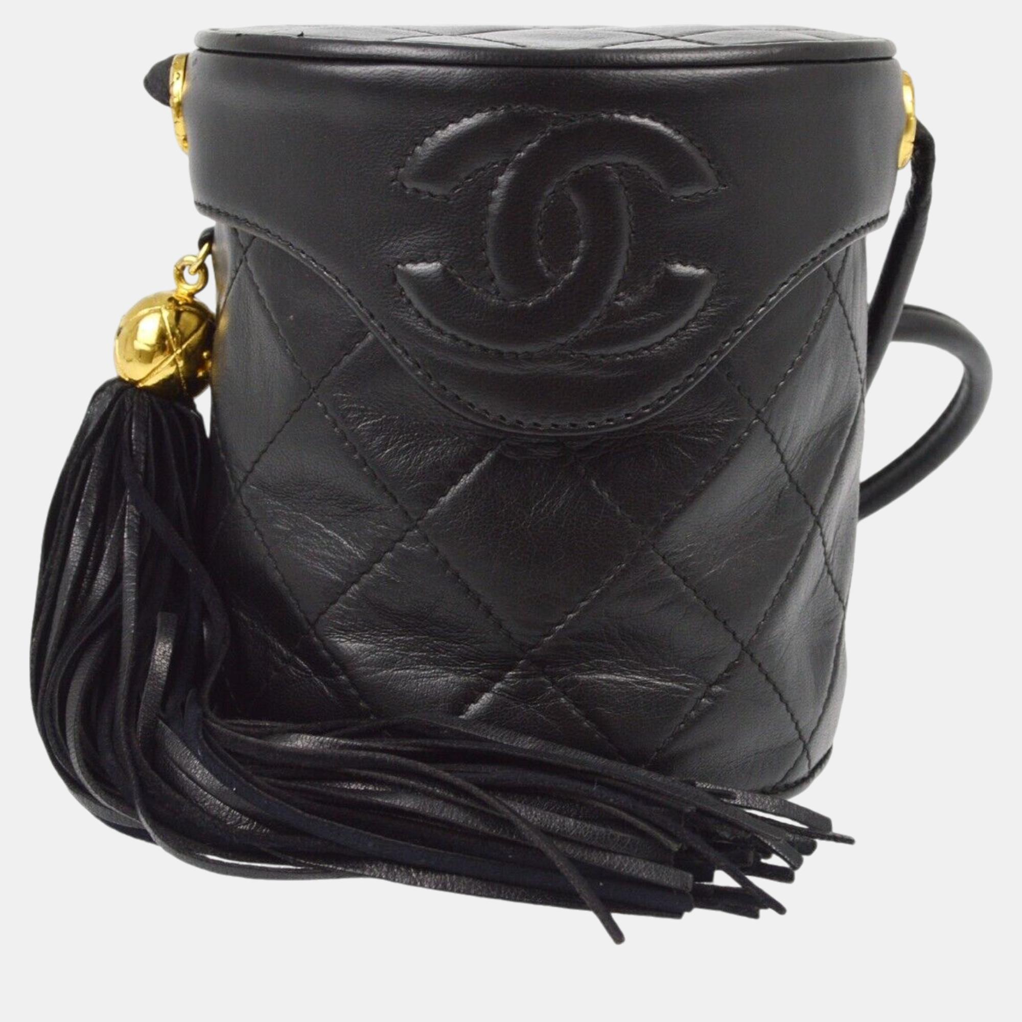 

Chanel Black Lambskin Shoulder Bag